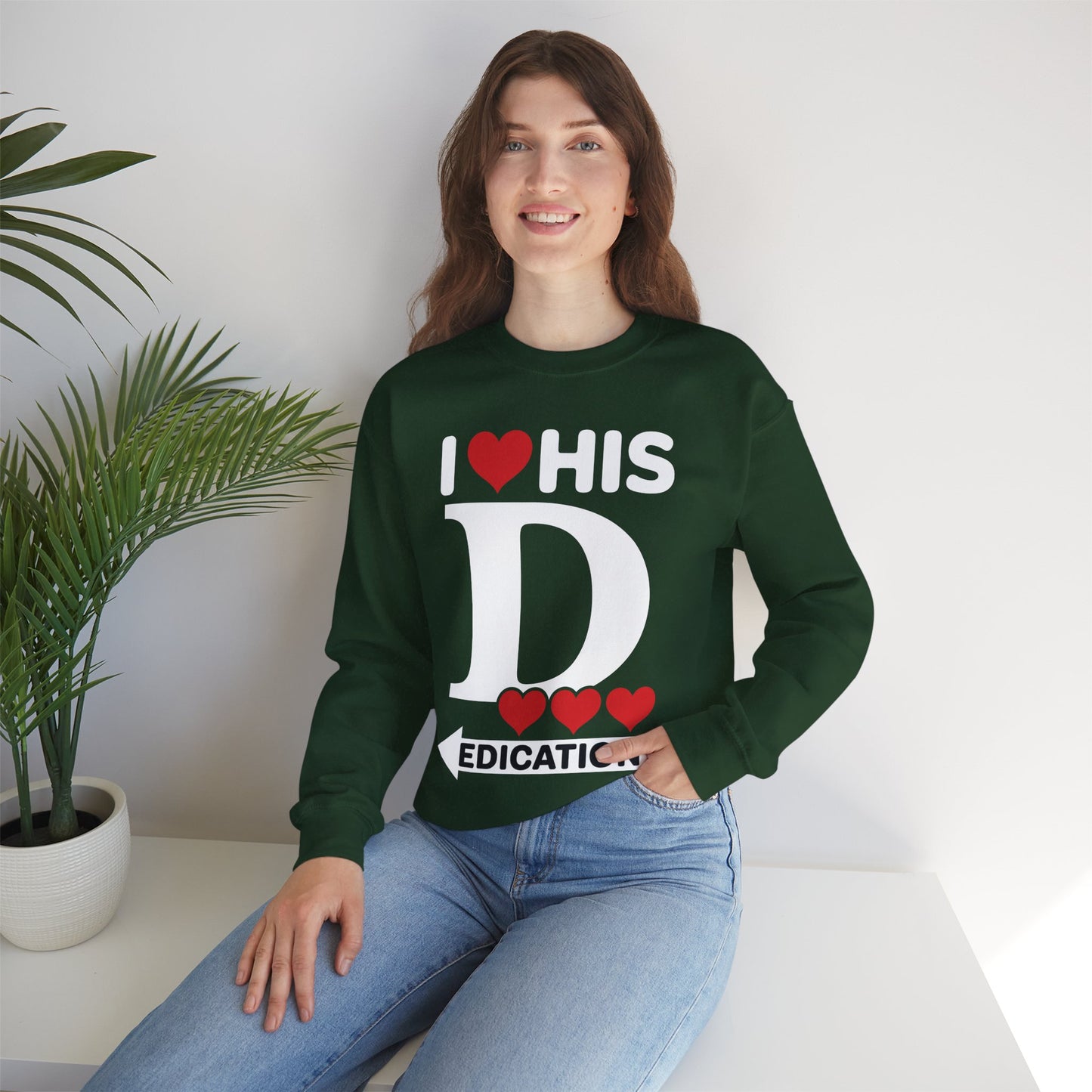 Funny Valentine's Day Couple Matching I Love His Dedication Sweatshirt