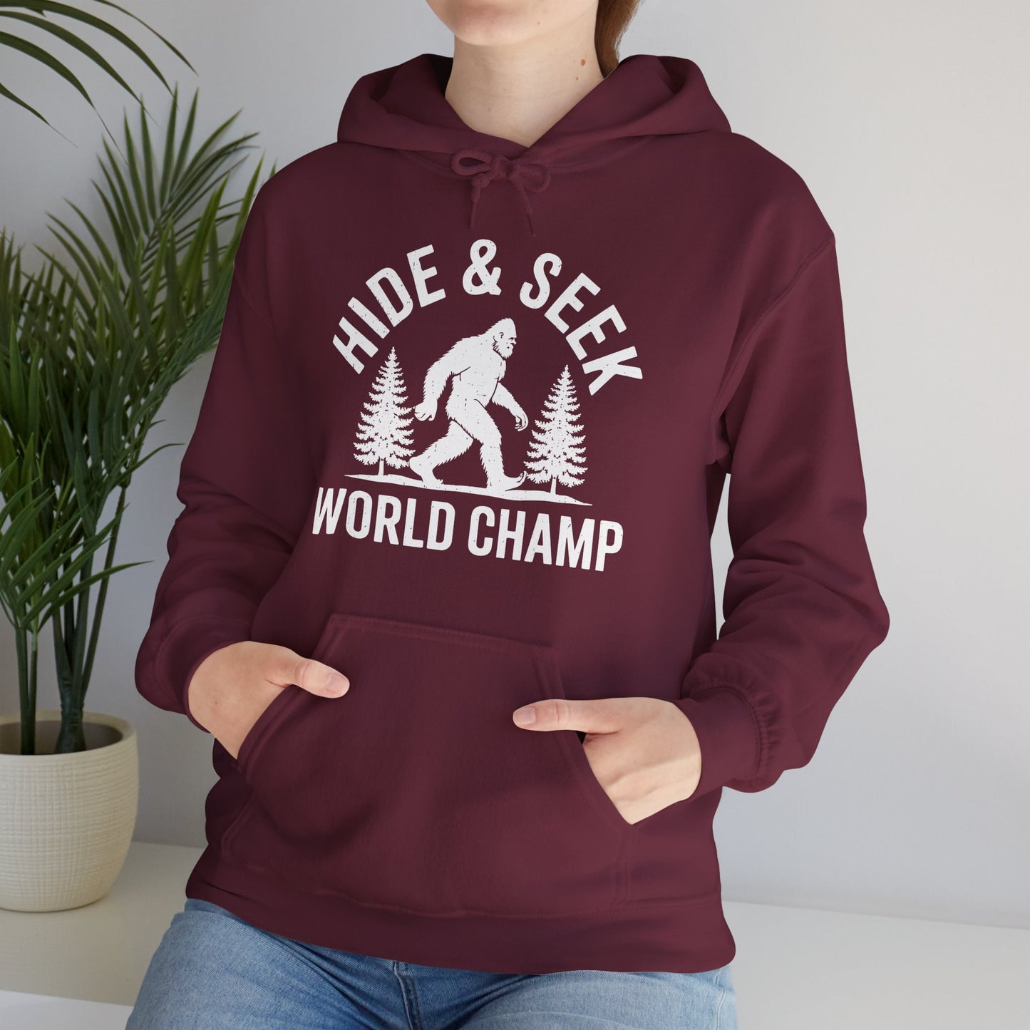 Bigfoot Hide And Seek World Champion Sasquatch Retro Vintage Hoodie