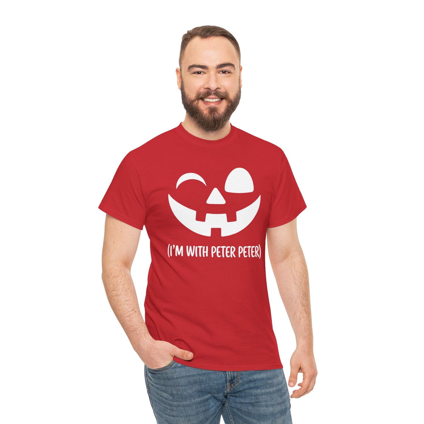 Im With Peter Couple Halloween Adult Eater Pumpkin T-Shirt