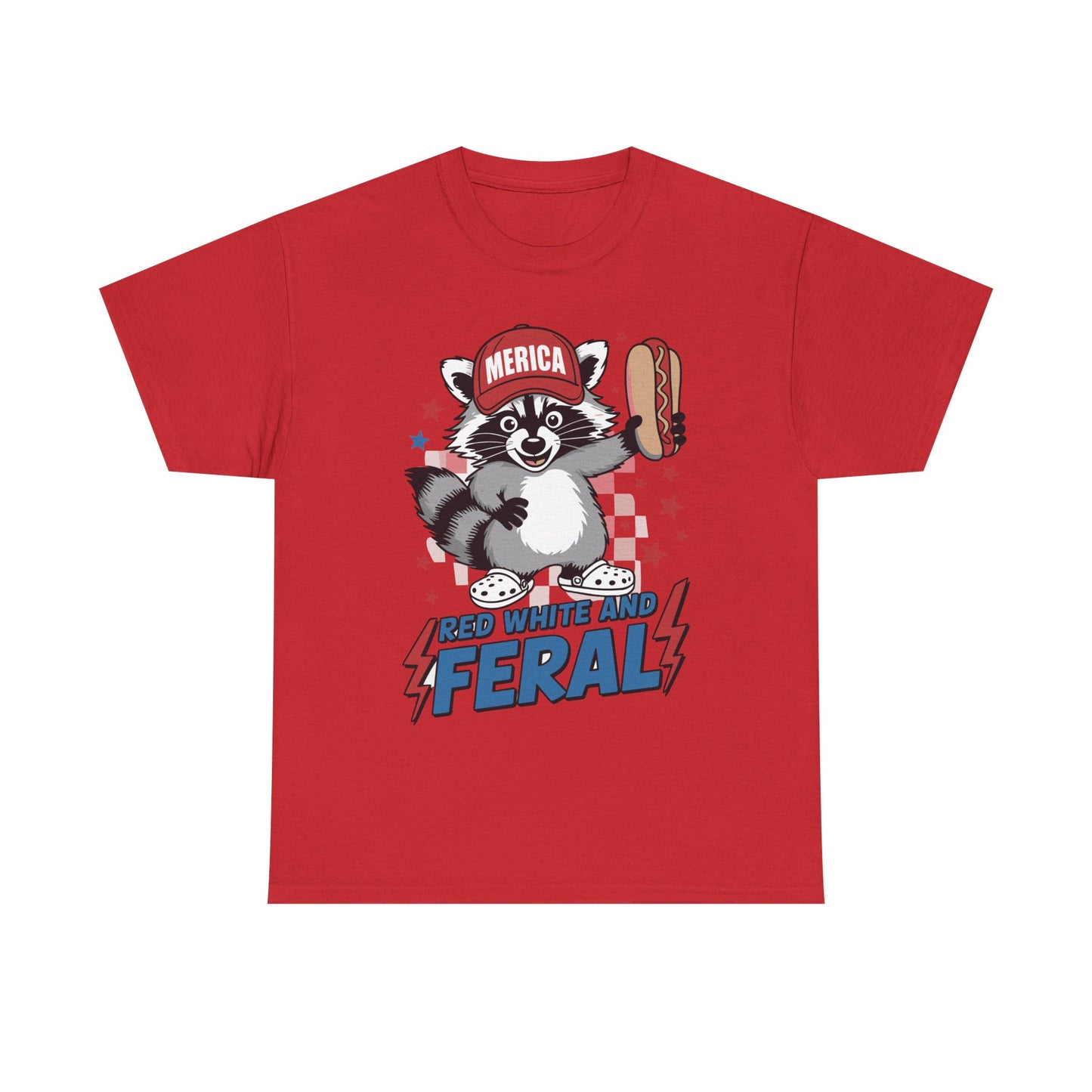 Red White And Feral Raccoon 4th of July Saying Meme T-Shirt