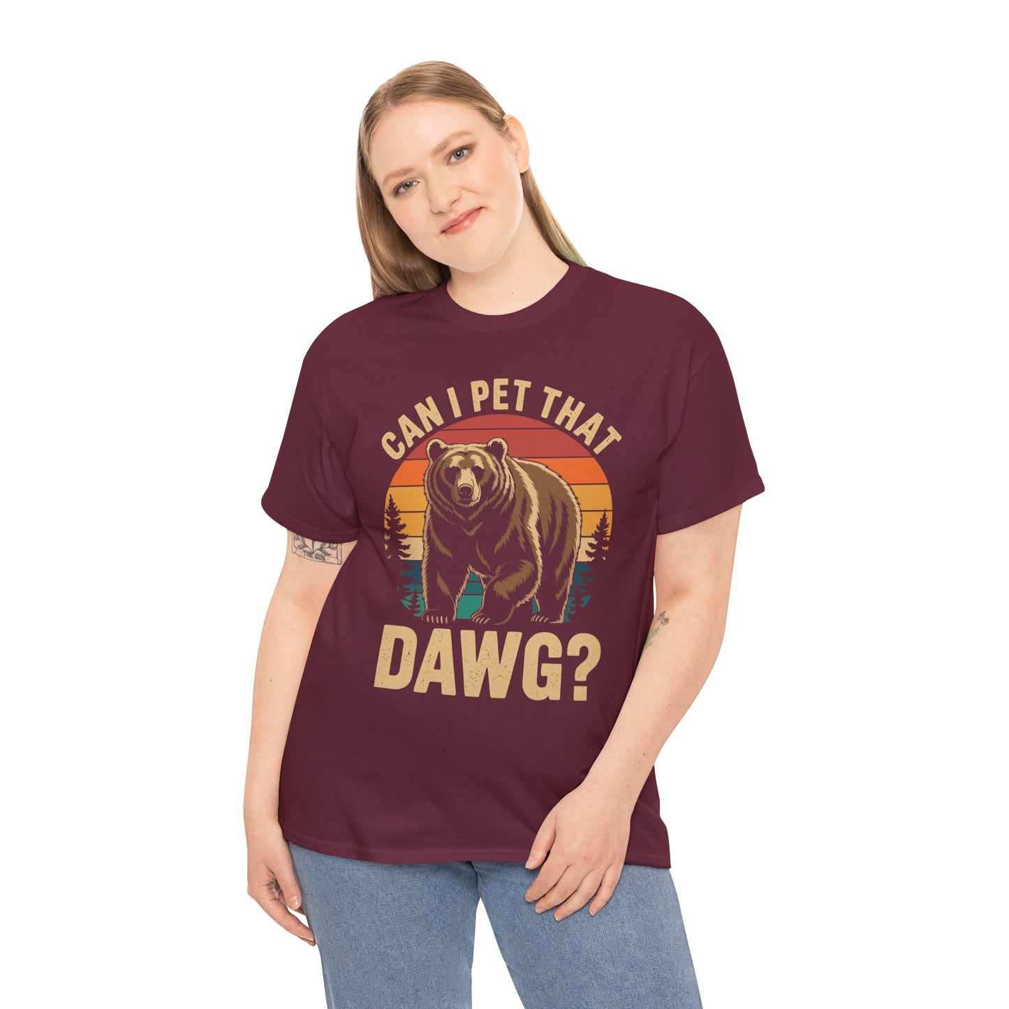 Can I Pet That Dog Funny Dawg Bear Meme Camping Hiking T-Shirt