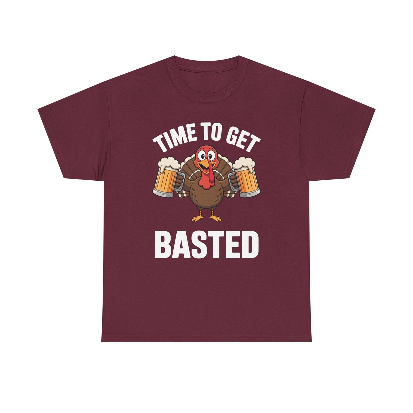 Time To Get Basted Funny Beer Thanksgiving Turkey Gift T-Shirt
