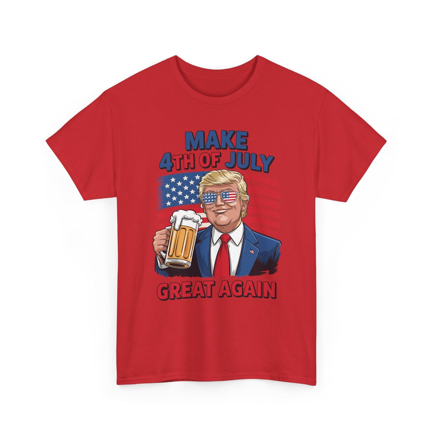 Trump Make 4th of July Great Again Men Drinking Beer Funny T-Shirt