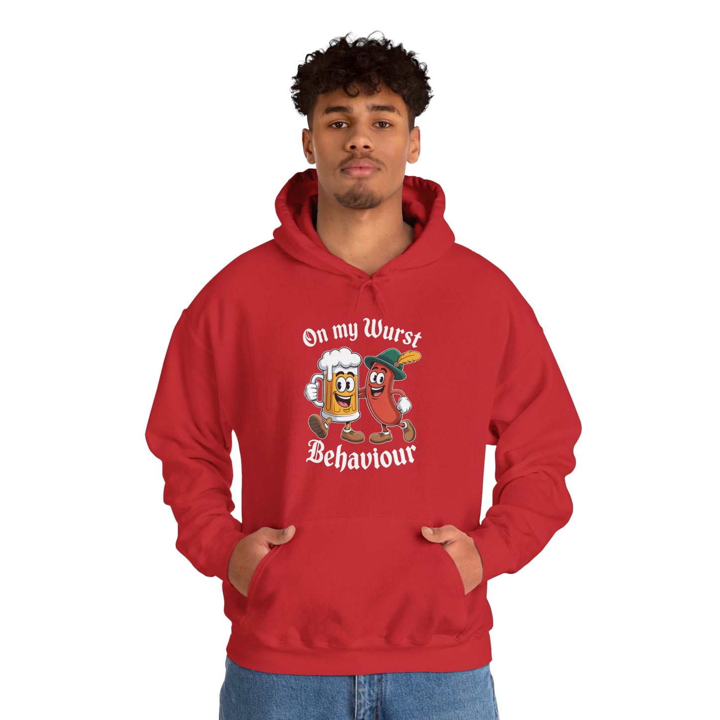 Oktoberfest On My Wurst Behaviour German Beer Sausage Adults Hoodie
