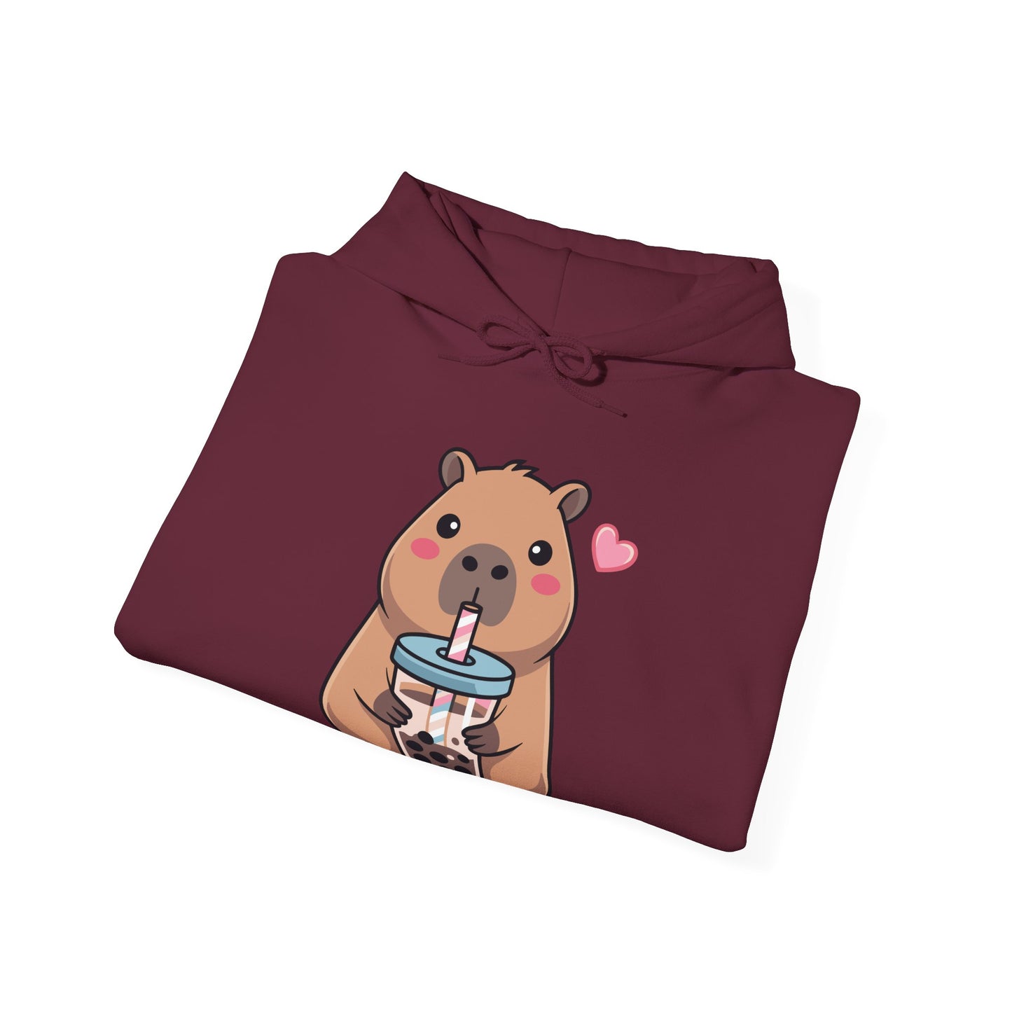 Cute Capybara Kawaii Anime Drinking Bubble Tea Lover Girls Hoodie