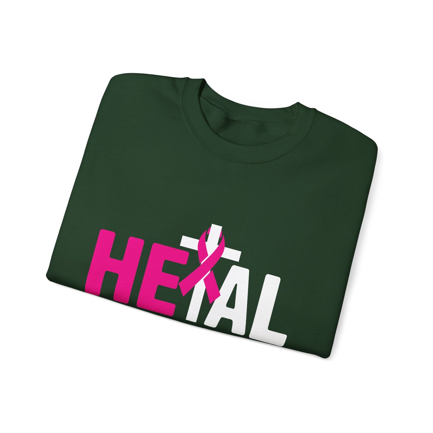 Heal Cancer Believe God Christian Breast Cancer Awareness Sweatshirt