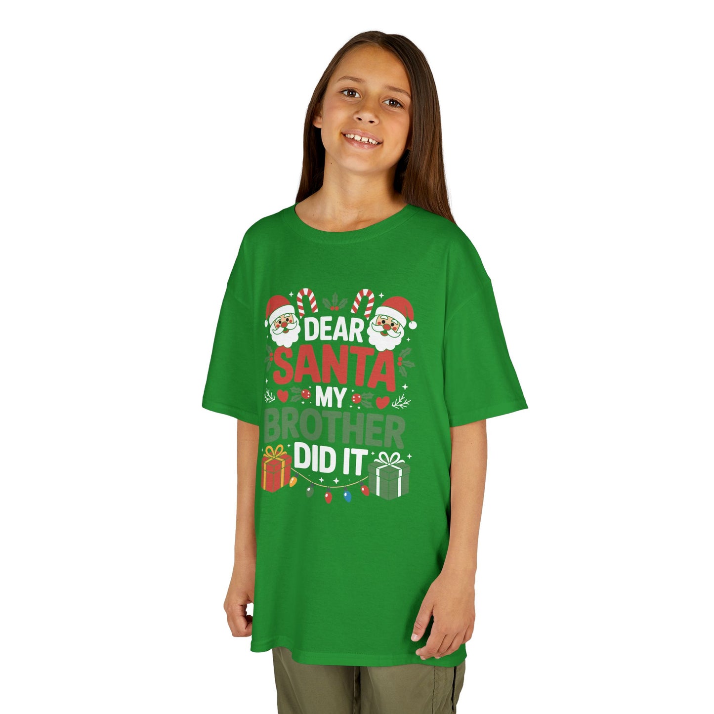Dear Santa My Brother Did It Funny Christmas Boys Girls Kids T-Shirt