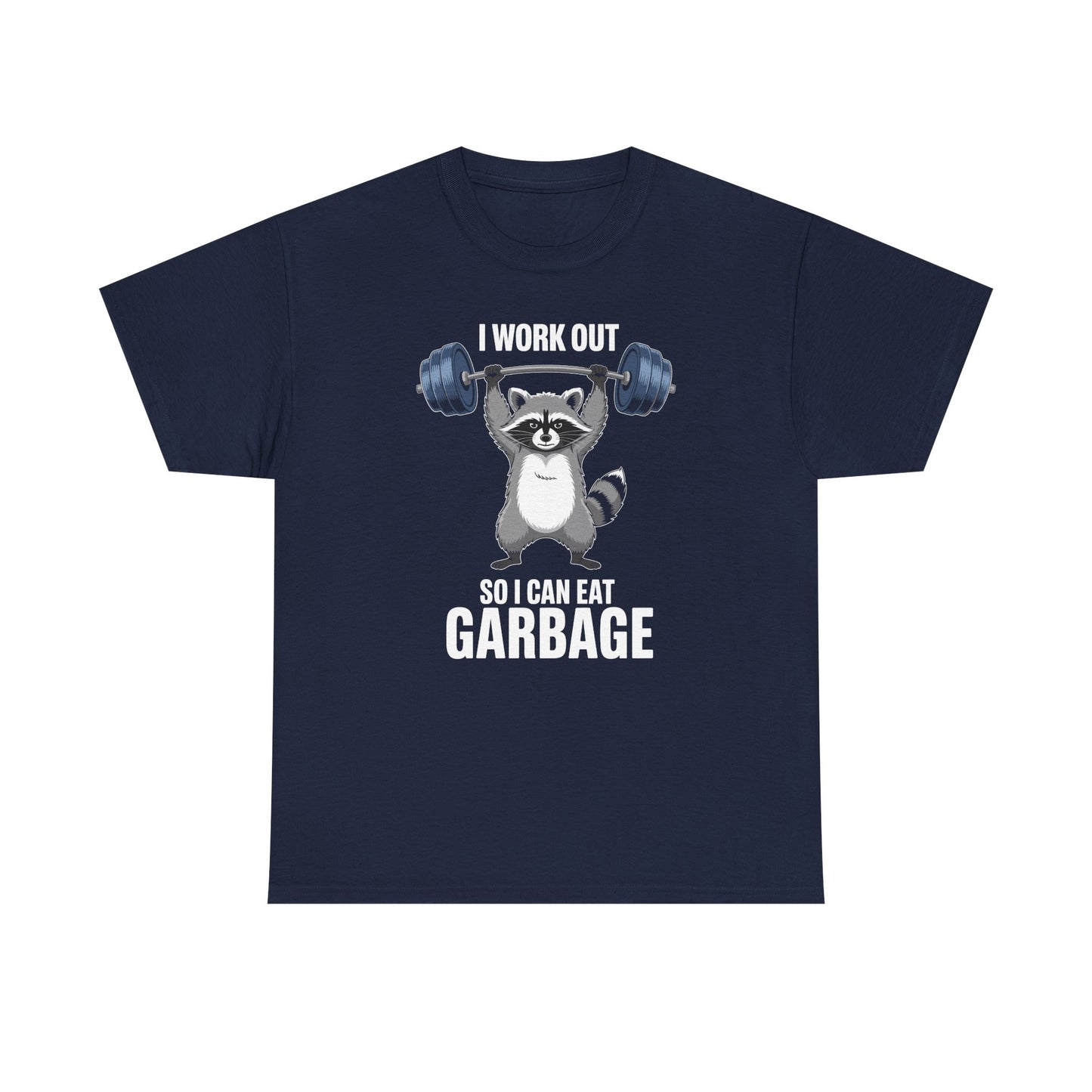Raccoon Deadlift Bodybuilding Animal Funny Gym Fitness T-Shirt