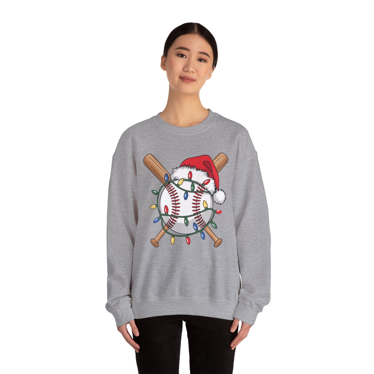 Santa Sports Design For Men Boys Christmas Baseball Player Sweatshirt