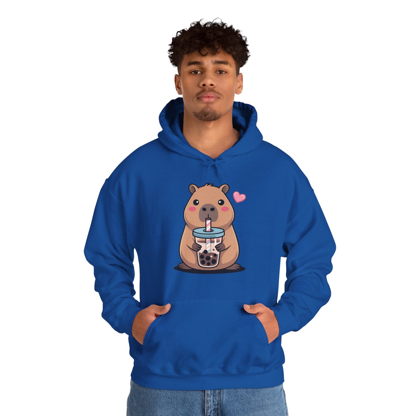 Cute Capybara Kawaii Anime Drinking Bubble Tea Lover Girls Hoodie