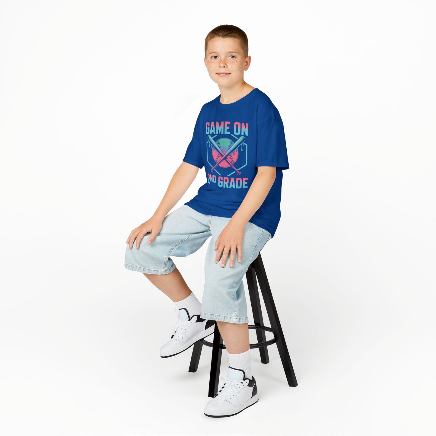2nd Grade Back to School Baseball Drip Ice Cream Game On Kid T-Shirt