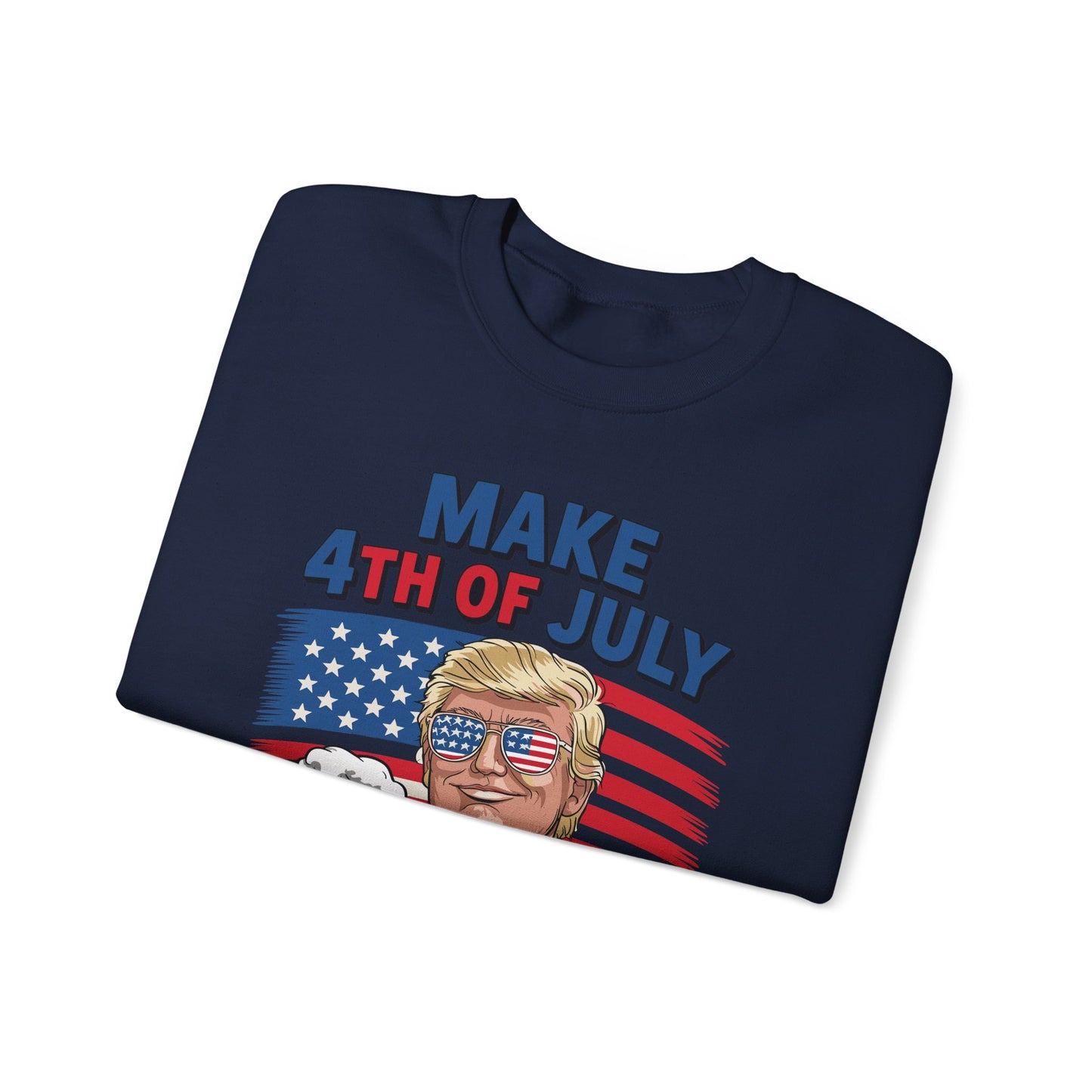 Trump Make 4th of July Great Again Men Drinking Beer Funny Sweatshirt