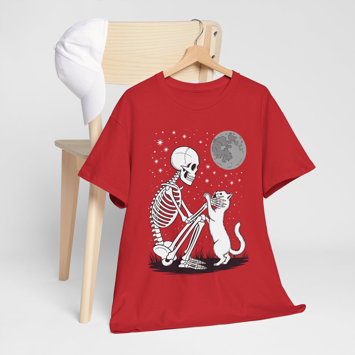 Skeleton Cat Skull Kitty Cute Goth Halloween Men Women T-Shirt