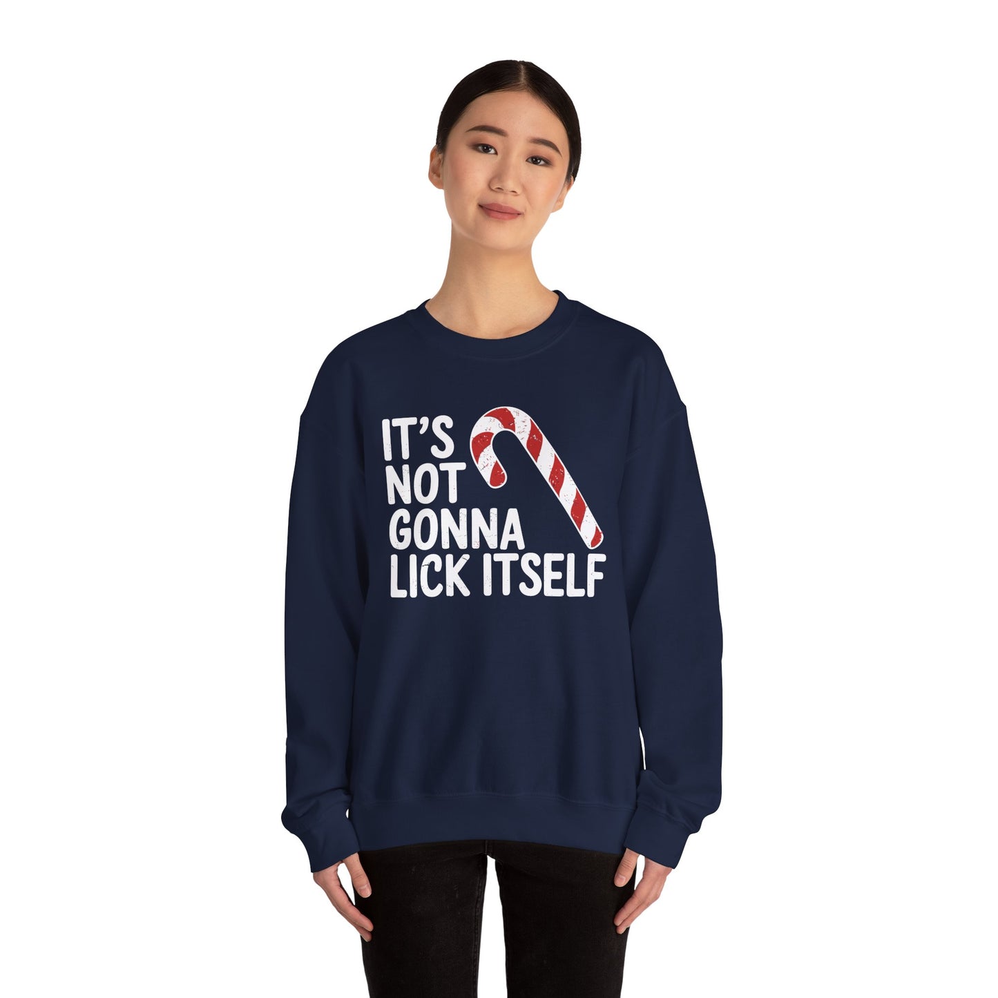 Funny Candy Cane Lick Itself Adult Christmas in July Gift Sweatshirt