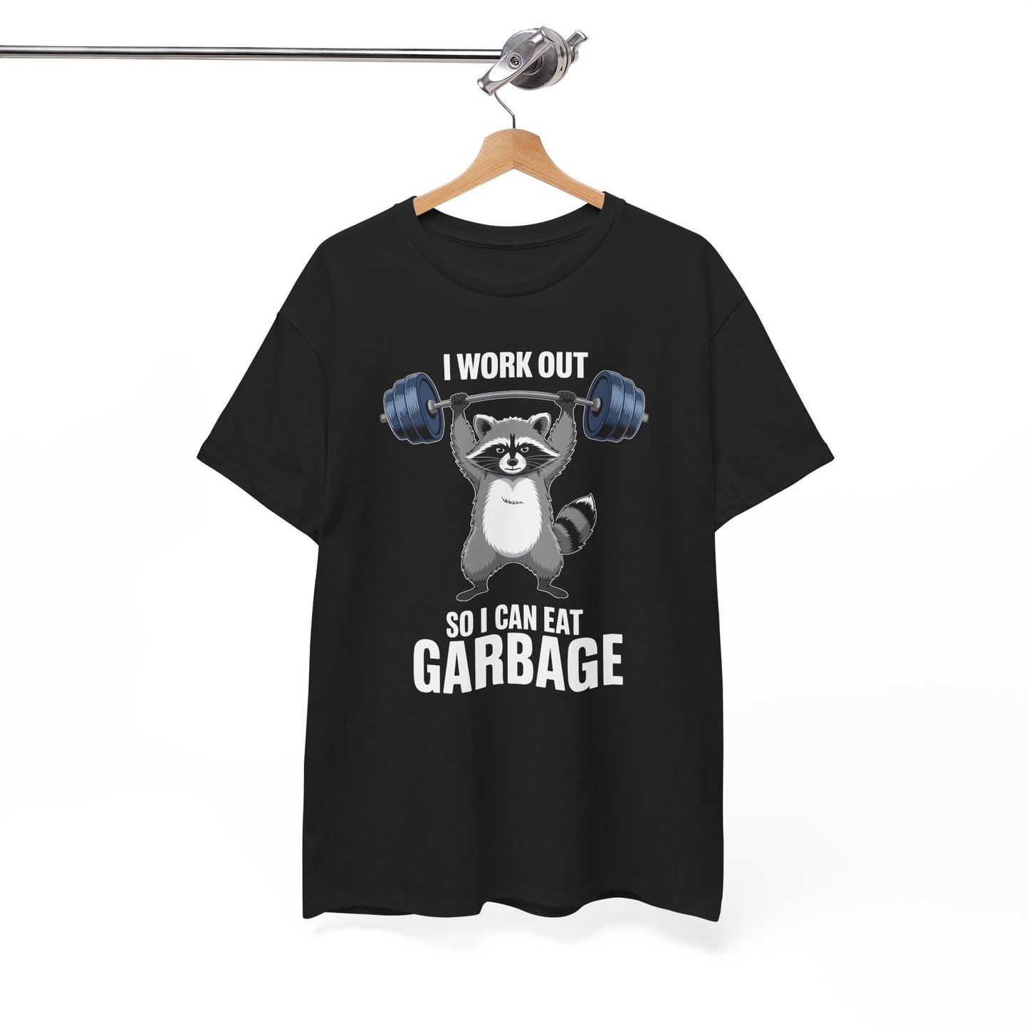 Raccoon Deadlift Bodybuilding Animal Funny Gym Fitness T-Shirt
