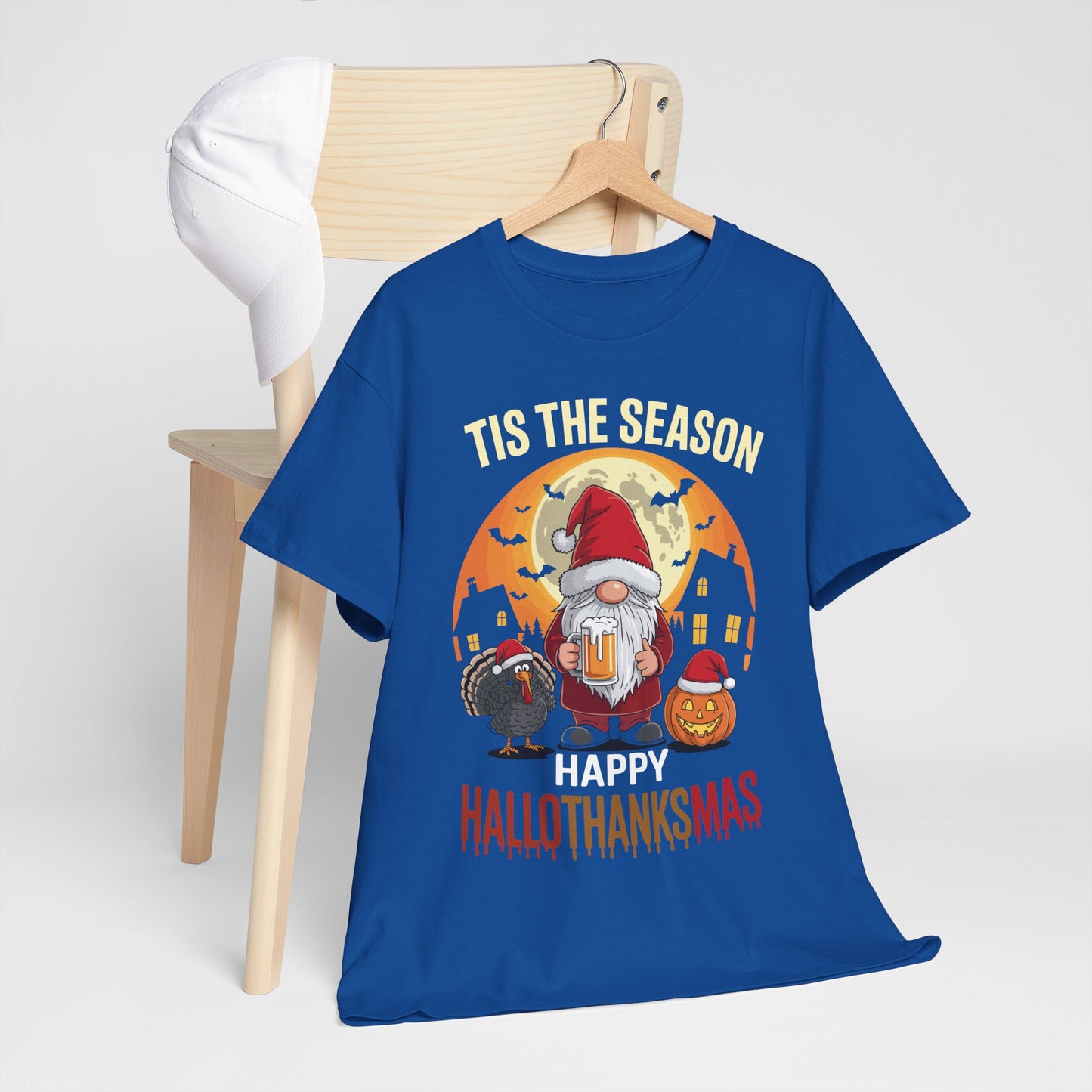 Happy Hallothanksmas Halloween Thanksgiving Merry Christmas T-Shirt