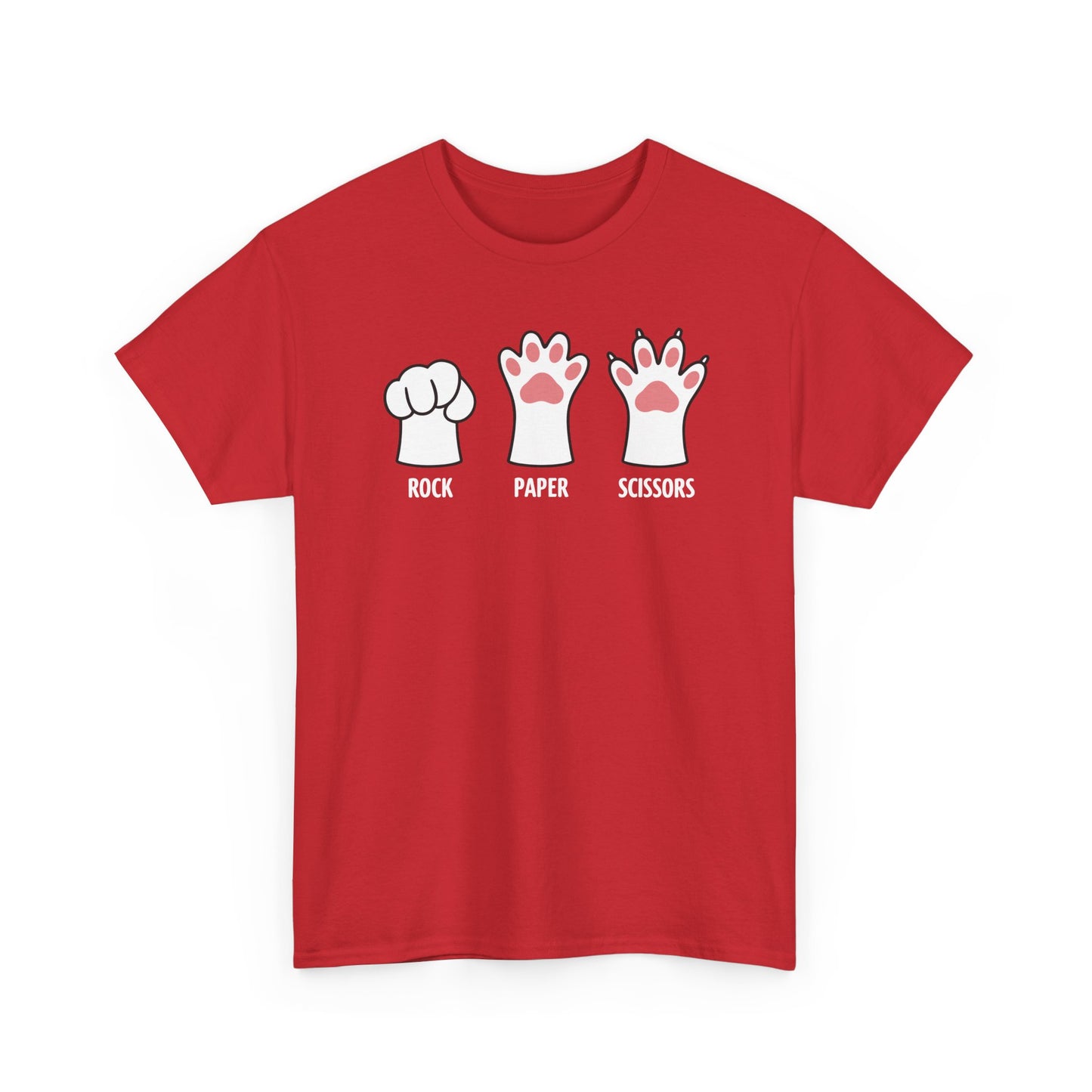 Funny Introvert Cat Animal Rescue Rock Paper Scissors Cute Paw Cat T-Shirt