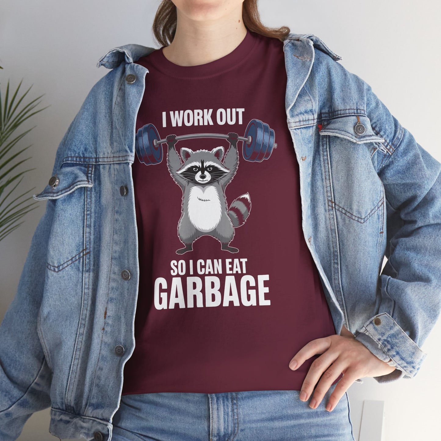 Raccoon Deadlift Bodybuilding Animal Funny Gym Fitness T-Shirt