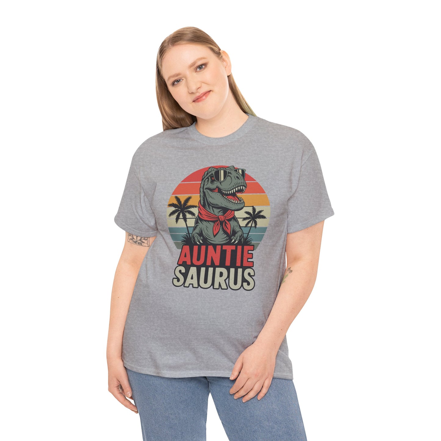 Auntiesaurus T Rex Dinosaur Auntie Saurus Family Matching T-Shirt
