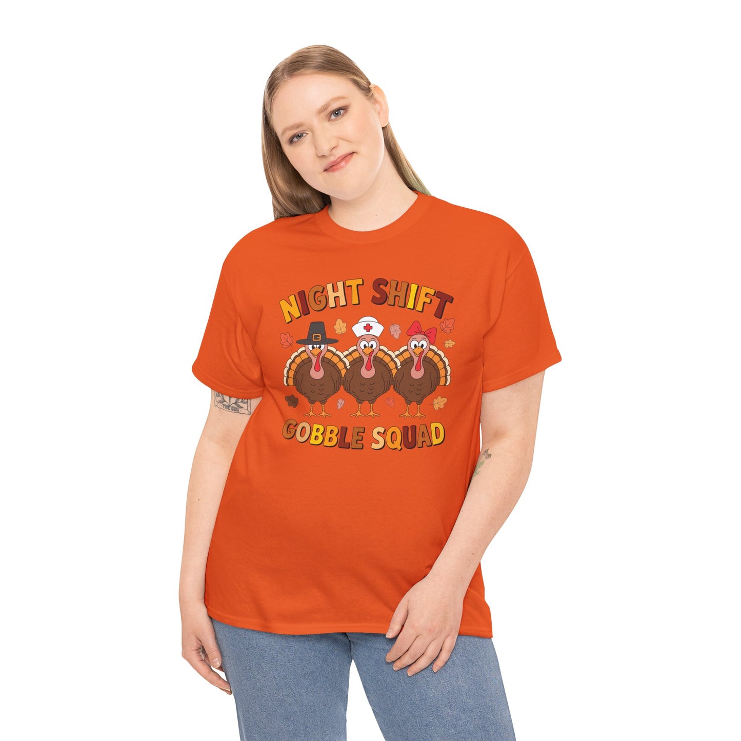 Night Shift Gobble Squad Night Worker Staff Thanksgiving T-Shirt