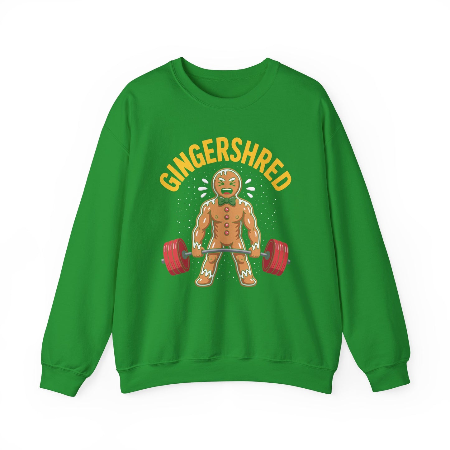 Funny Gingershred Gingerbread Man Gym Bodybuilding Christmas Sweatshirt