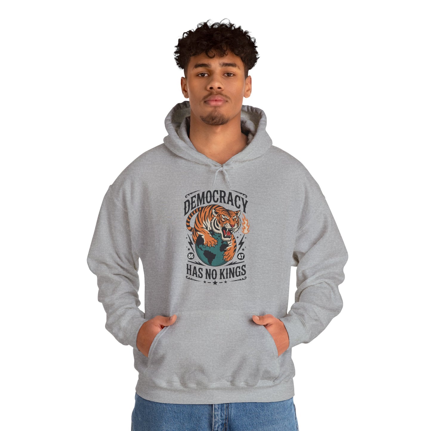Democracy Has No King 8647 Anti Trump America Social Justice Hoodie