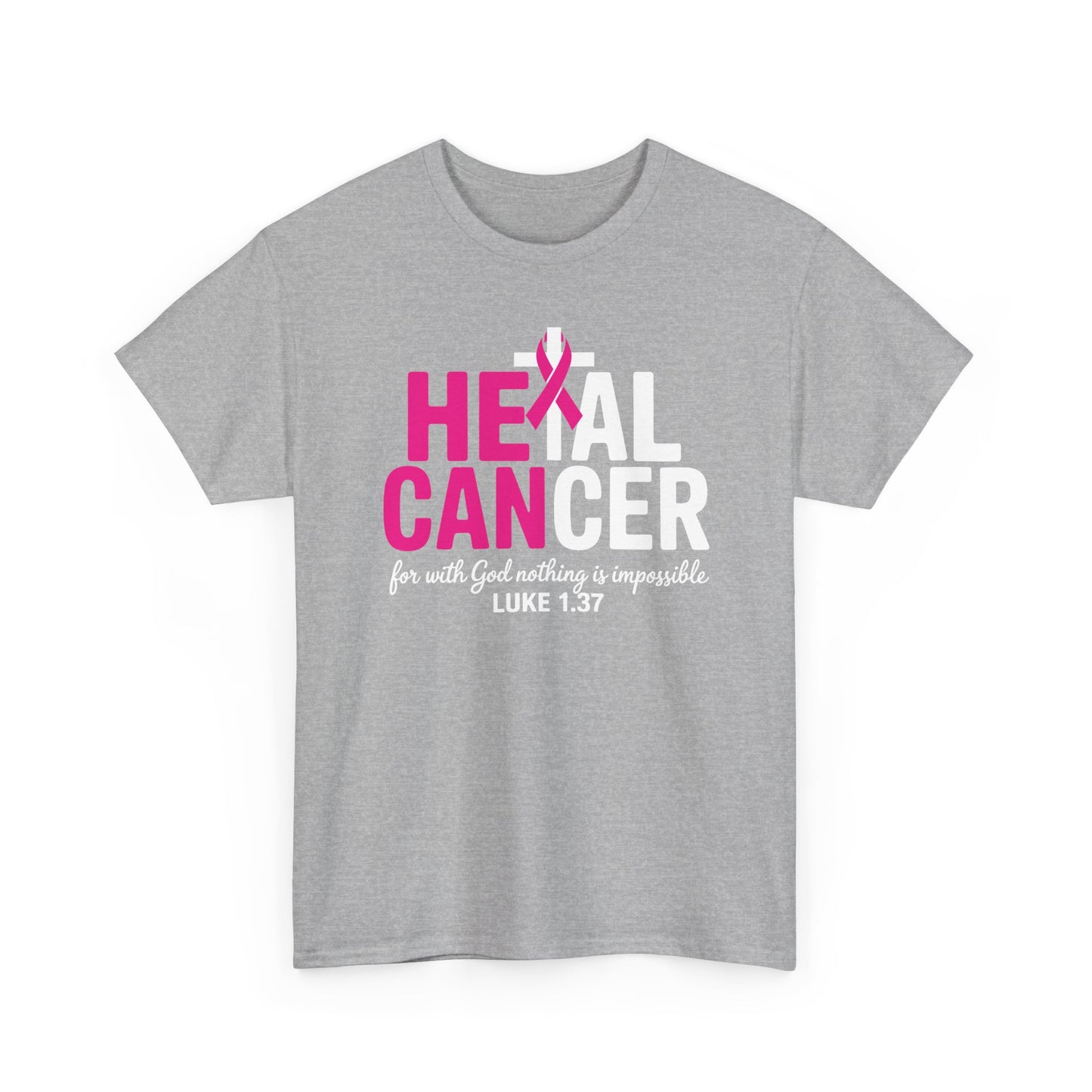 Heal Cancer Believe God Christian Breast Cancer Awareness T-Shirt