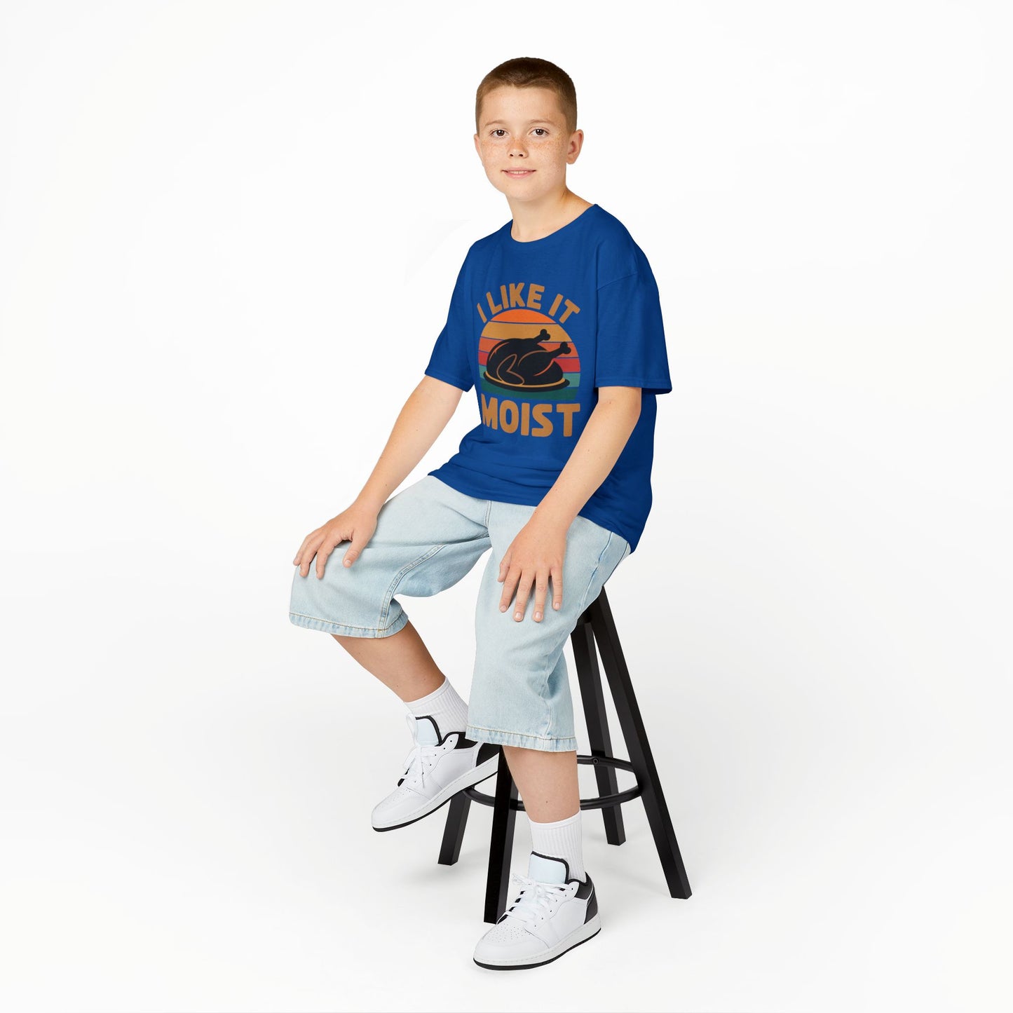 I Like It Moist Unisex Kids Black Thanksgiving T-Shirt