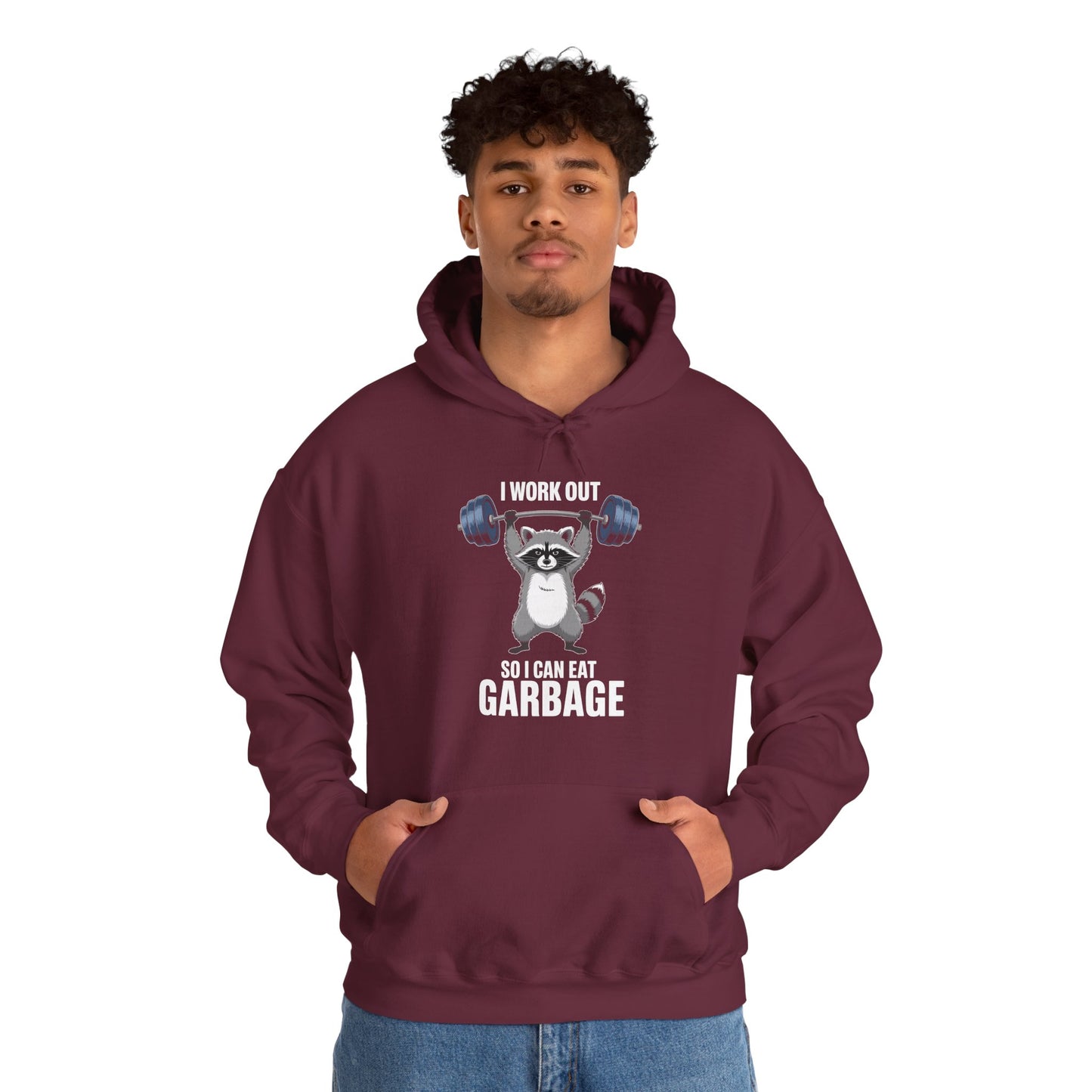 Raccoon Deadlift Bodybuilding Animal Funny Gym Fitness Hoodie