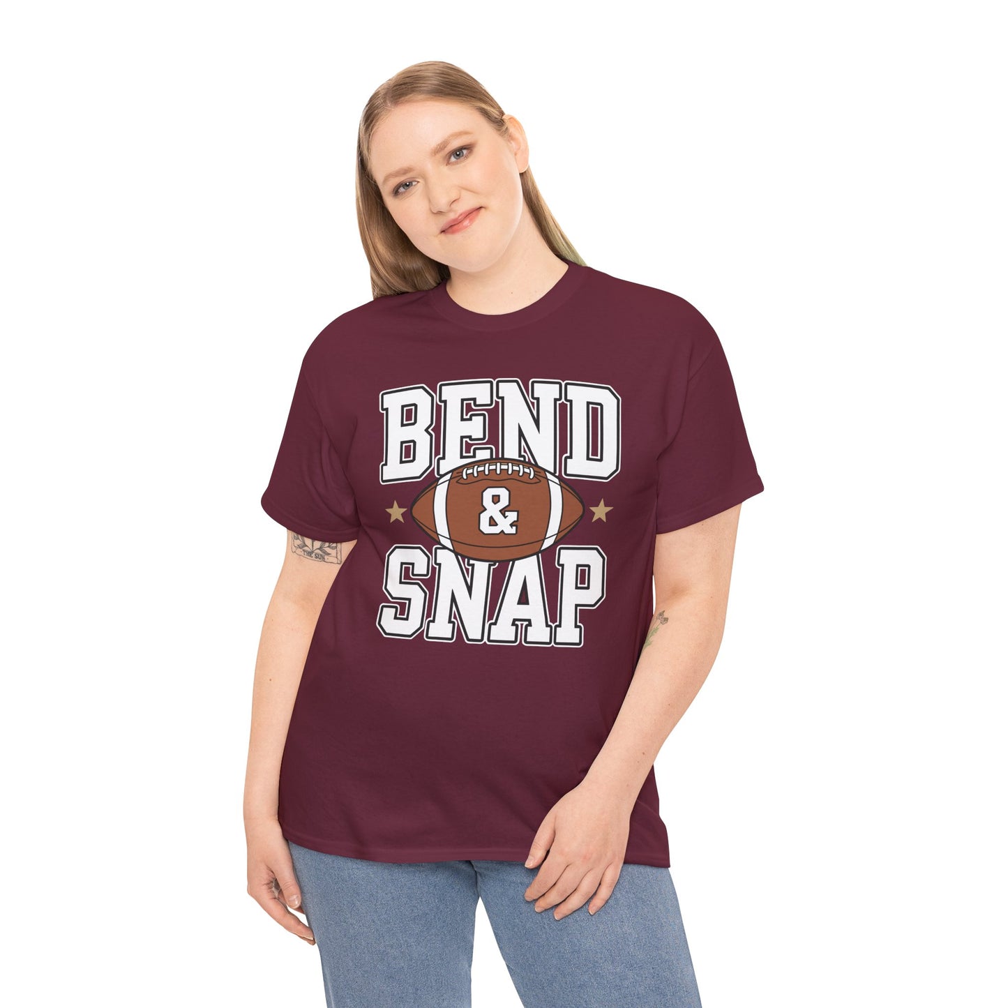 Funny Game Day Touchdown Season Cute Bend and Snap Football T-Shirt