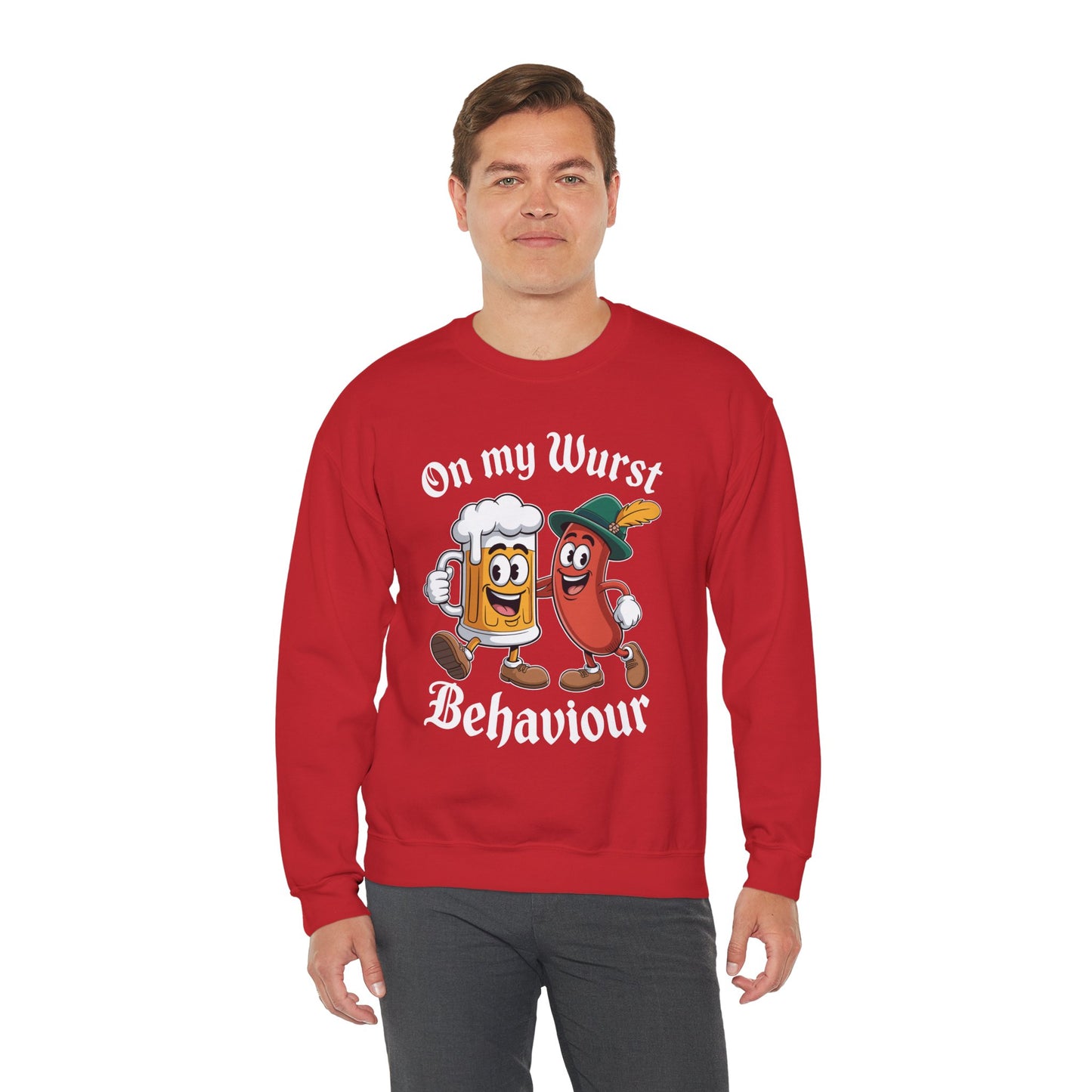 Oktoberfest On My Wurst Behaviour German Beer Sausage Adults Sweatshirt