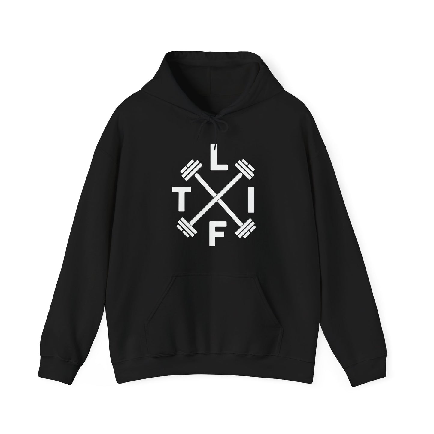 LIFT Weightlifting Fitness Barbells Crossed Circle Hoodie