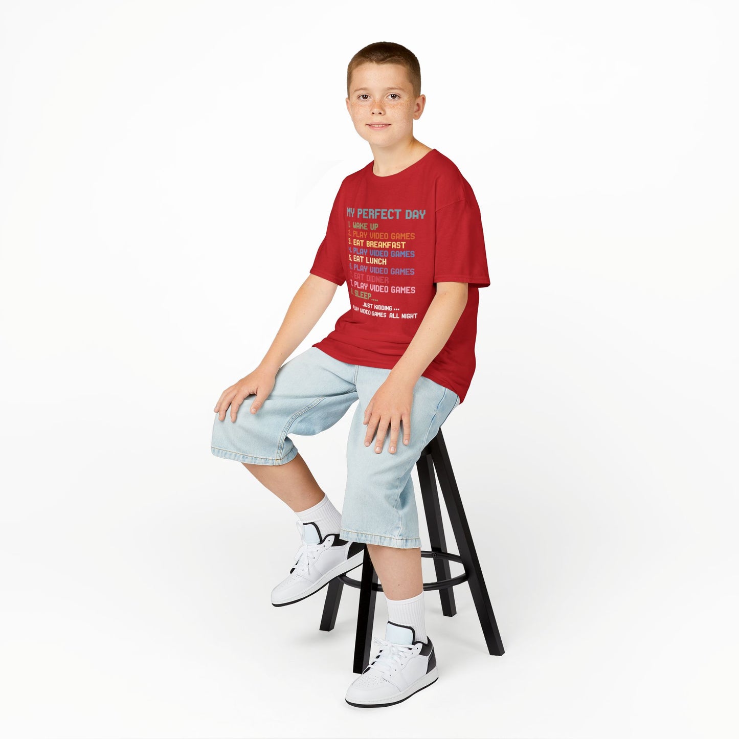 My Perfect Day Play Video Games Funny Gamer Kids T-Shirt