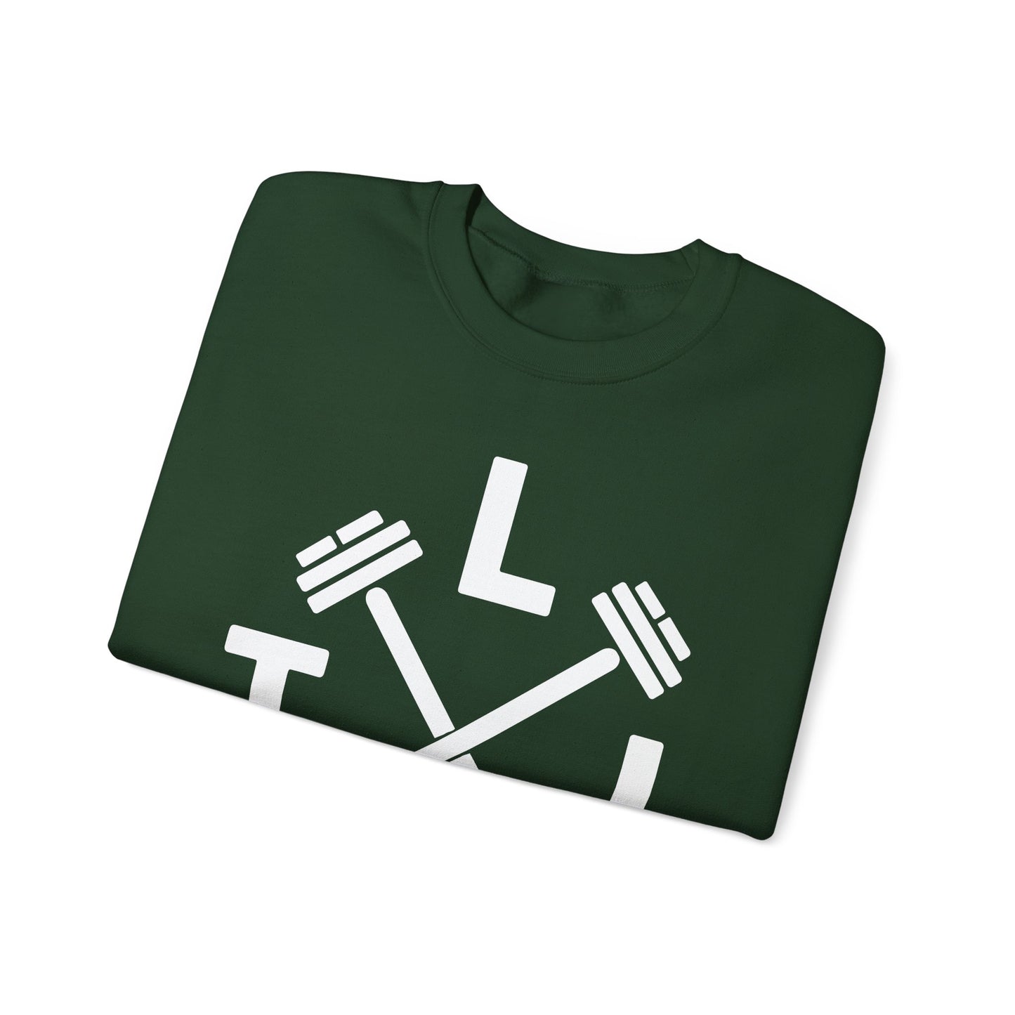 LIFT Weightlifting Fitness Barbells Crossed Circle Sweatshirt