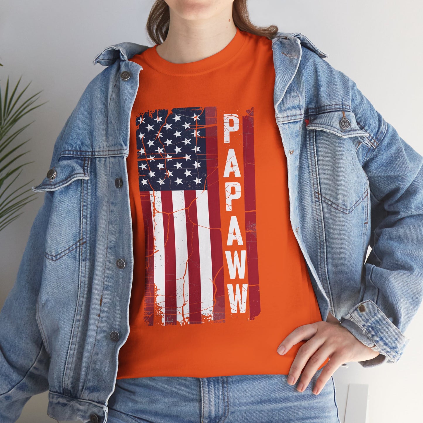 Papaw Grandpa US American Flag Shirt Grandfather Day T-Shirt