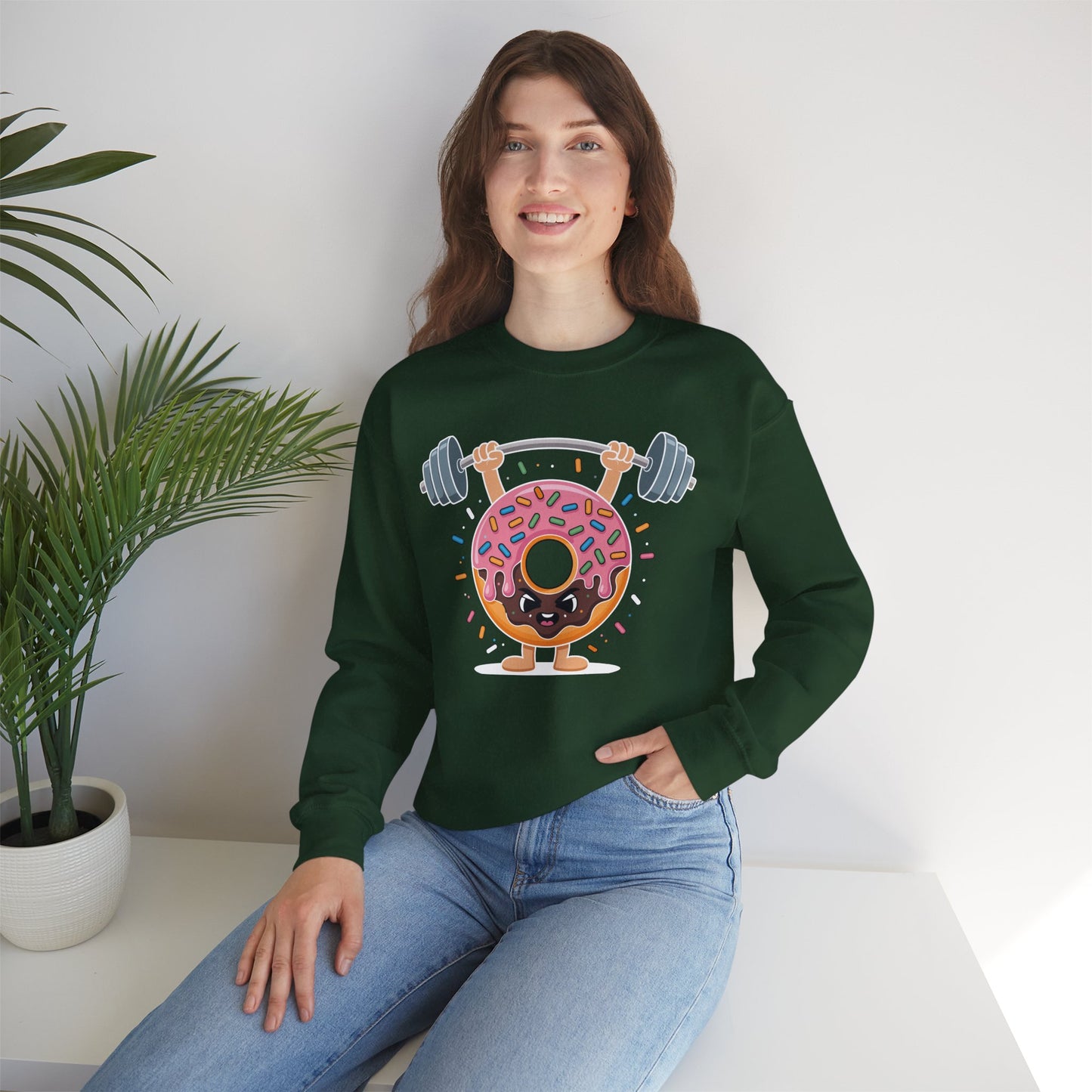 Funny Weightlifing Fitness Workout Gym Donut Lover Sweatshirt