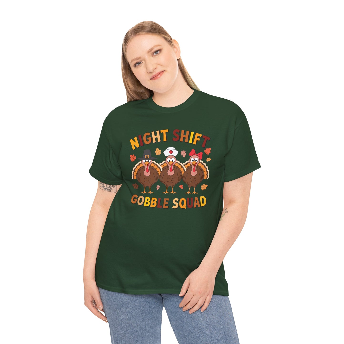 Night Shift Gobble Squad Night Worker Staff Thanksgiving T-Shirt