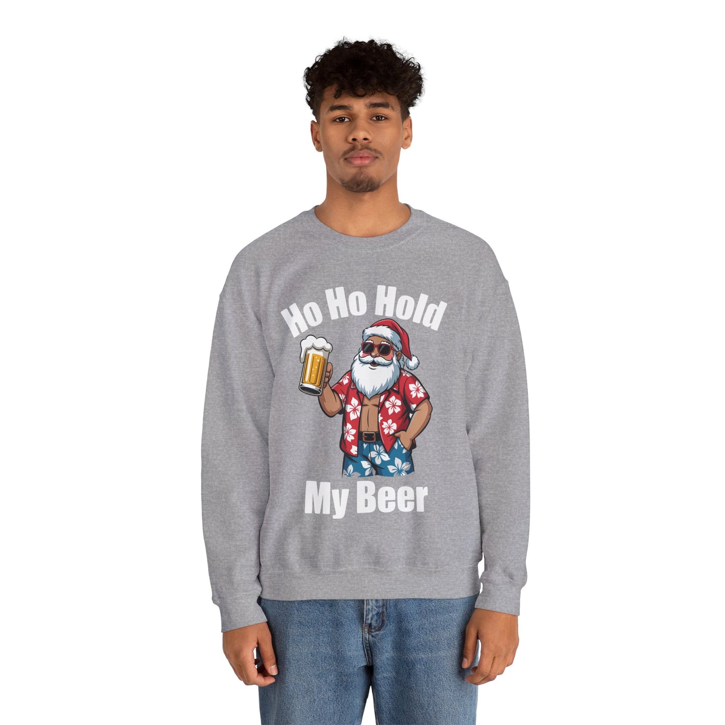 Funny Santa With Sunglasses And Beer Christmas in July Sweatshirt