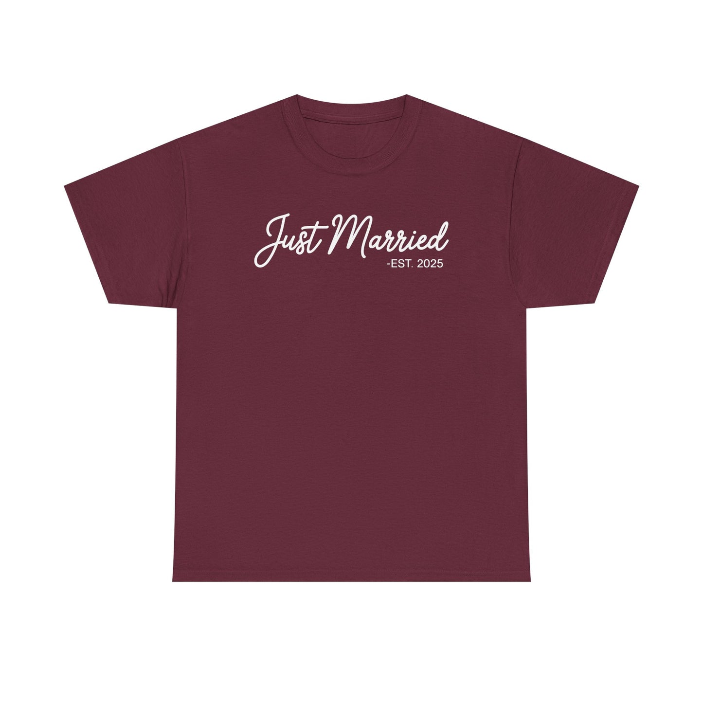 Just Married 2025 Honeymoon Wedding Couples Fiancee T-Shirt