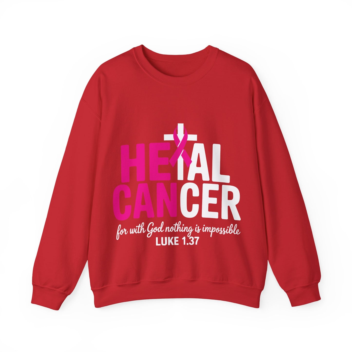 Heal Cancer Believe God Christian Breast Cancer Awareness Sweatshirt