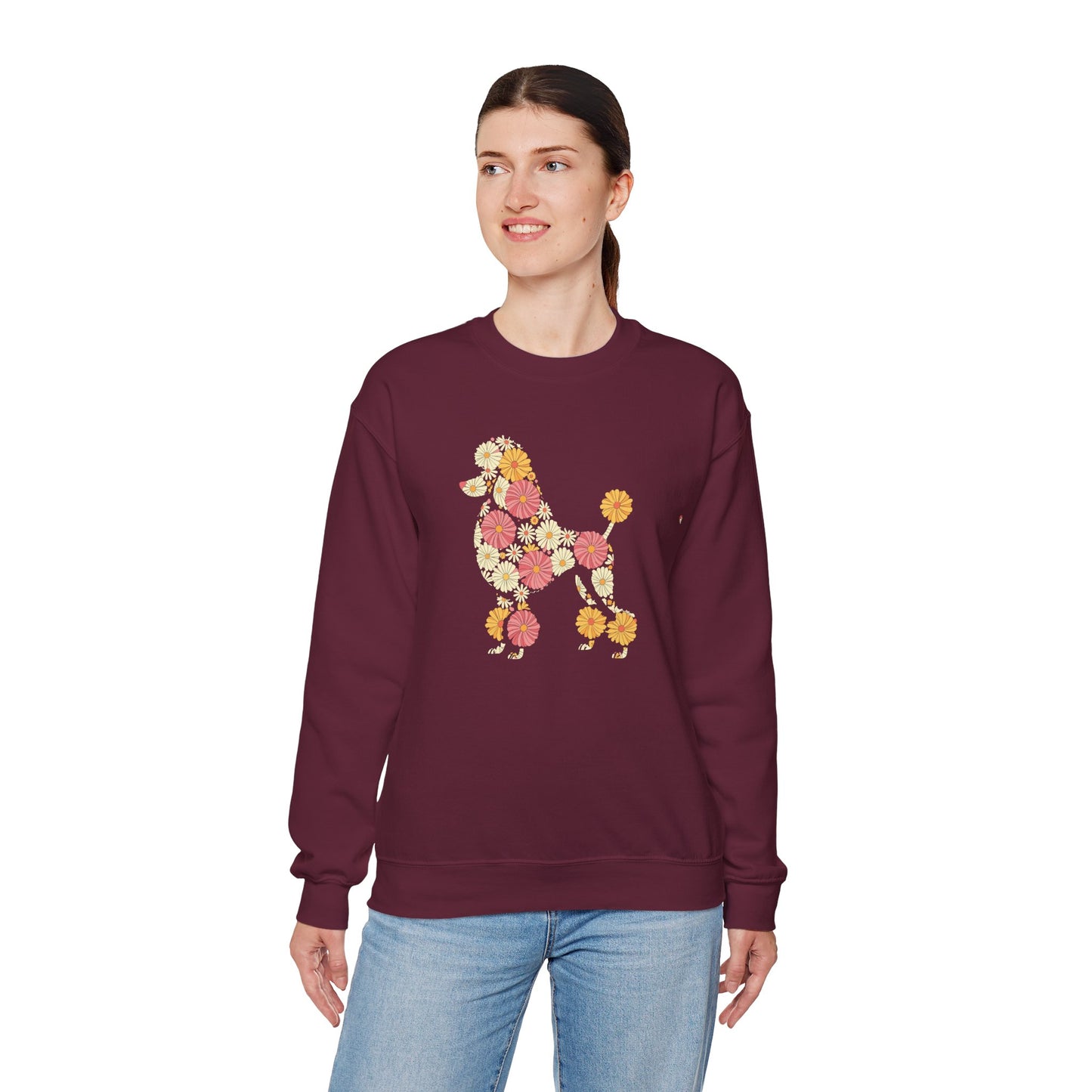 Funny Floral Flower Poodle Mom Grandma Womens Mothers Day Sweatshirt