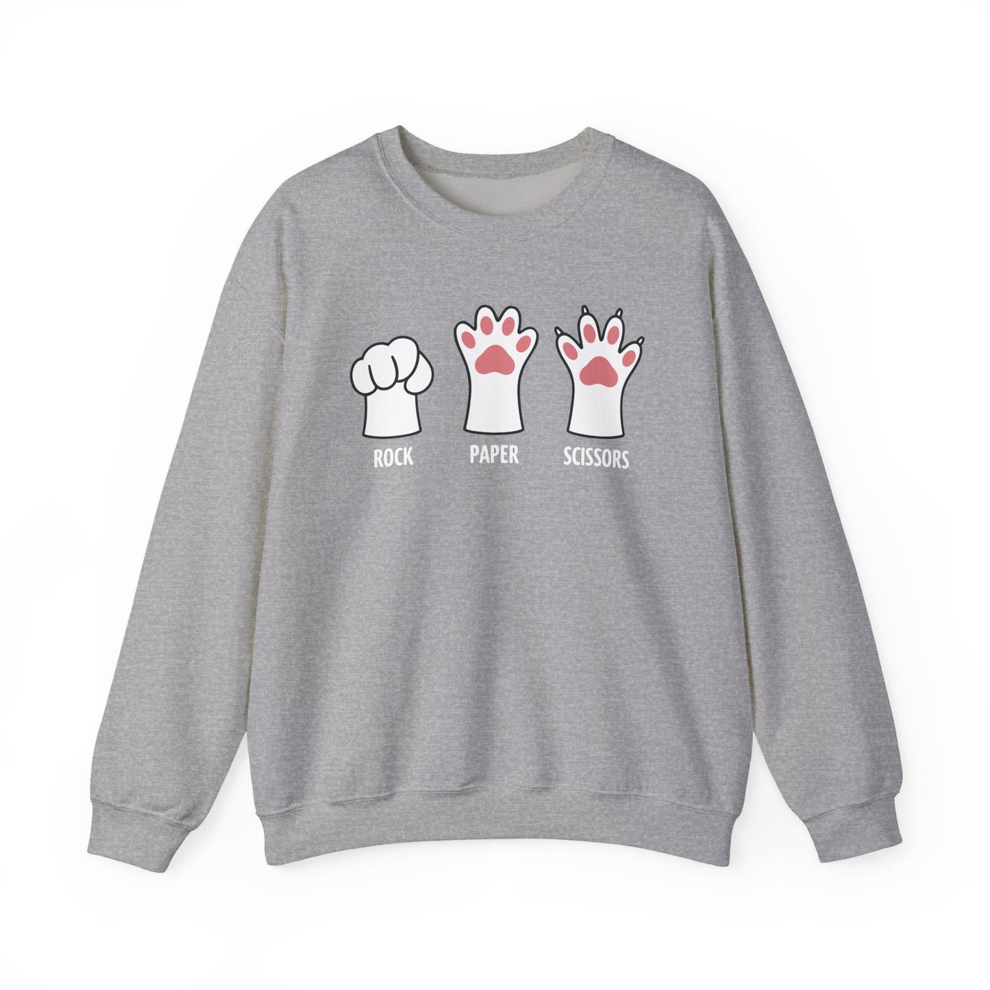 Funny Introvert Cat Animal Rescue Rock Paper Scissors Cute Paw Cat Sweatshirt