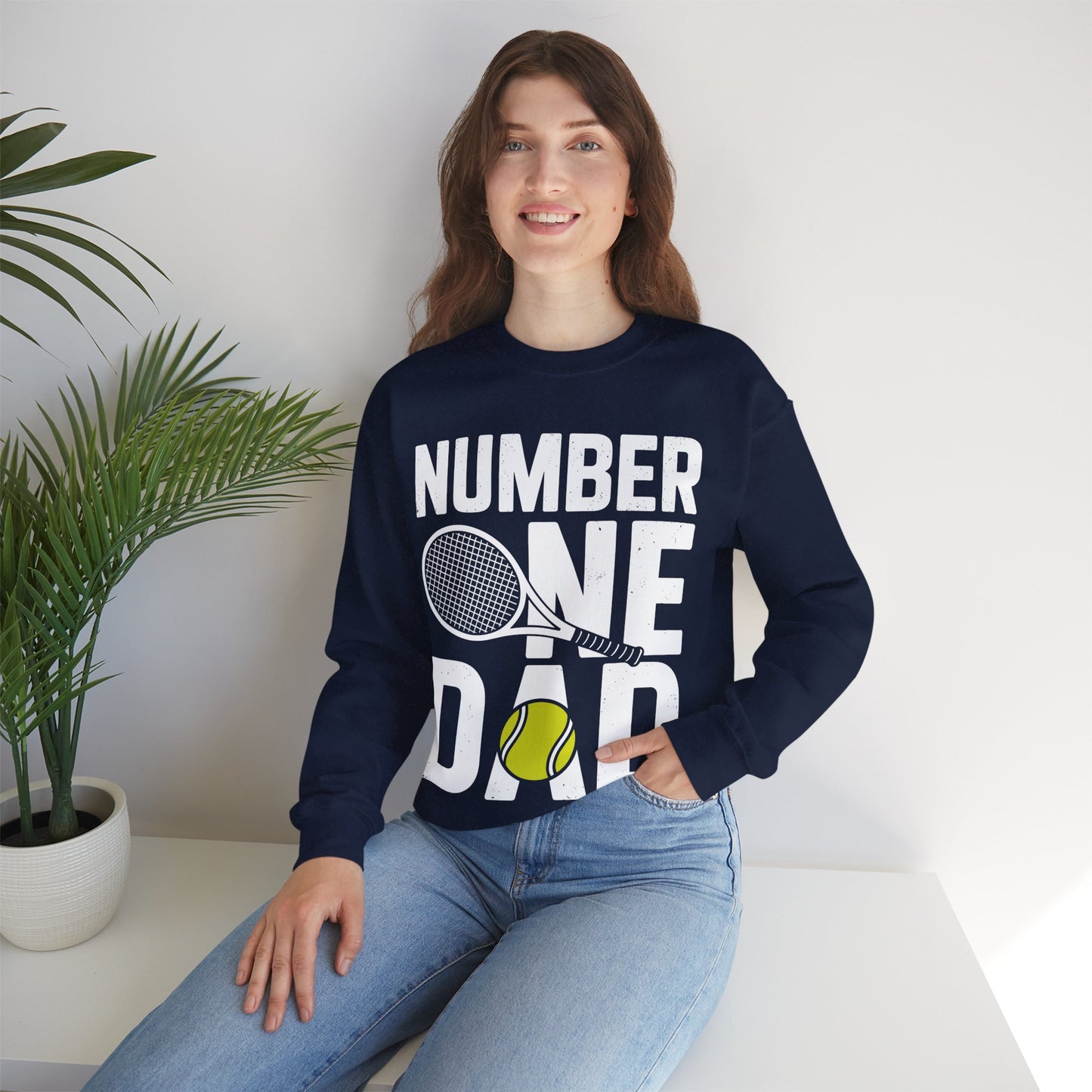 Tennis Dad Number One Daddy with Tennis Sayings Fathers Day Sweatshirt