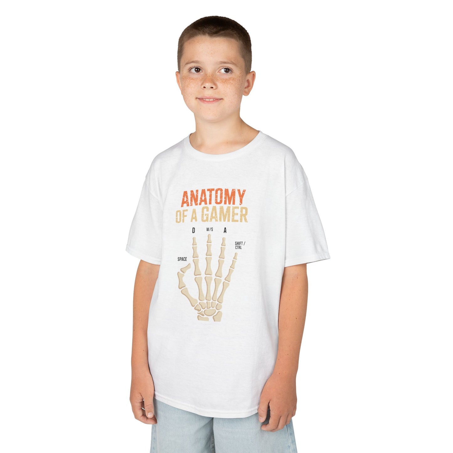 Funny Anatomy Of A Gamer Skeleton Hand Boys Kids Teens T-Shirt