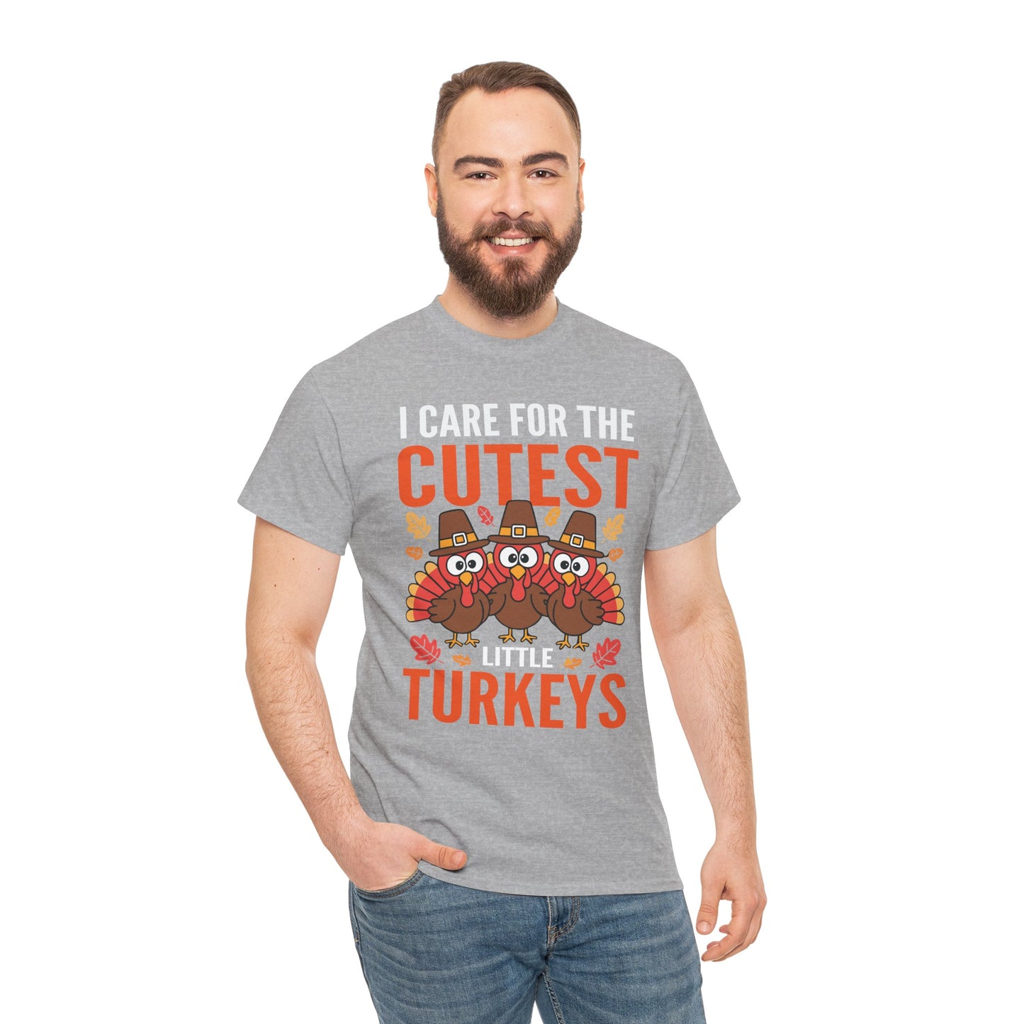 Care For Little Turkeys Nurse Fall Thanksgiving Scrub Top T-Shirt