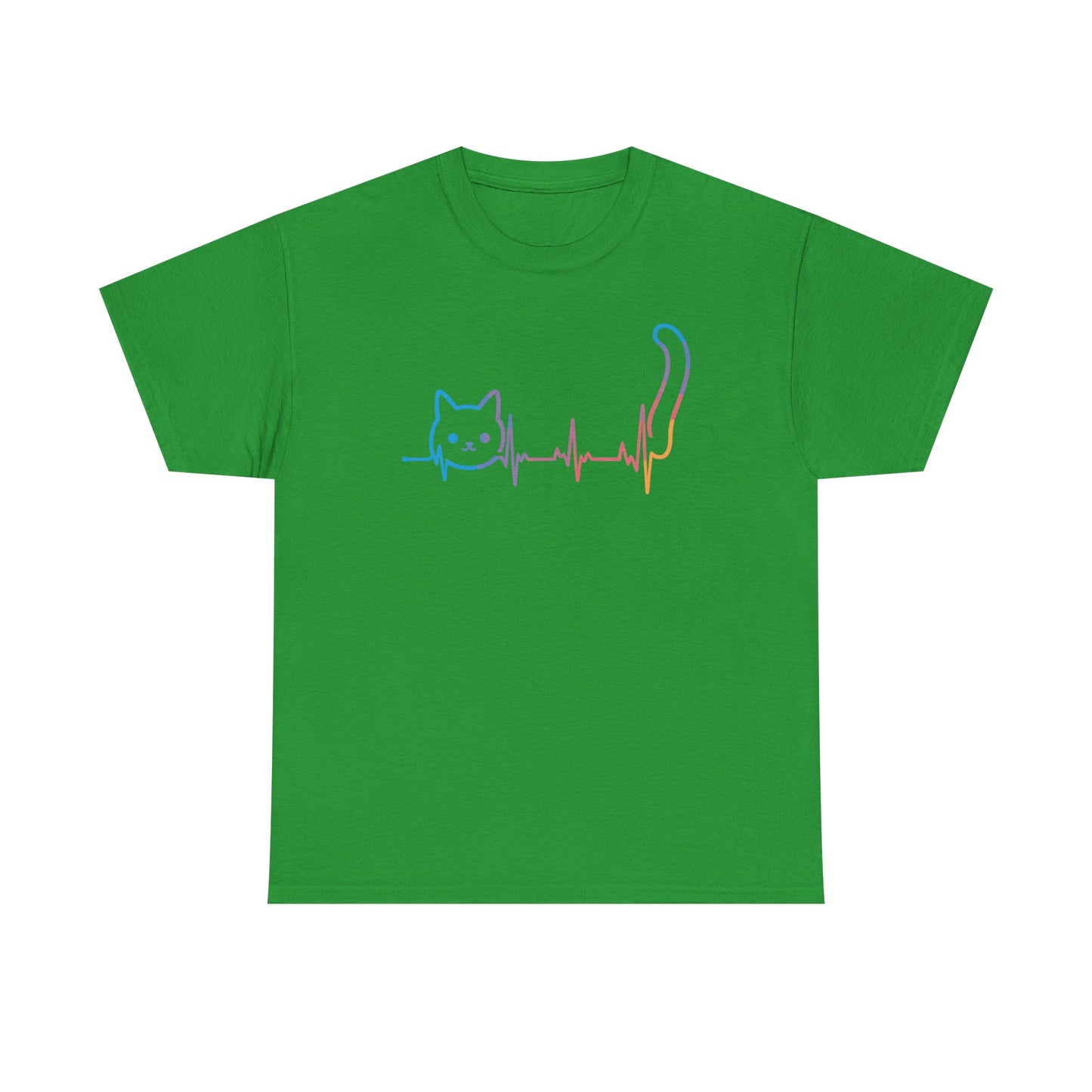 Heartbeat Cat Lover Animal Silhouette Cute Cat T-Shirt