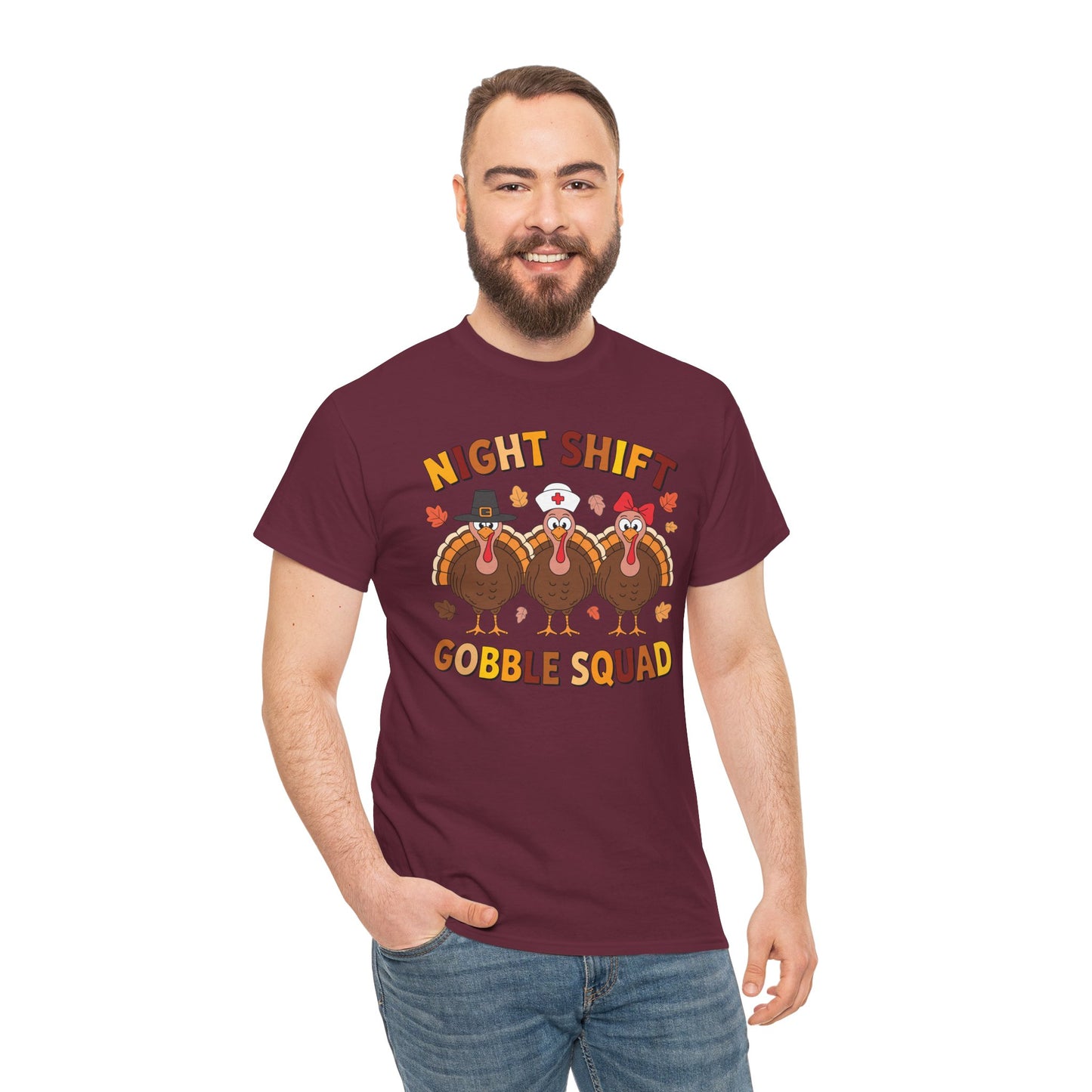 Night Shift Gobble Squad Night Worker Staff Thanksgiving T-Shirt