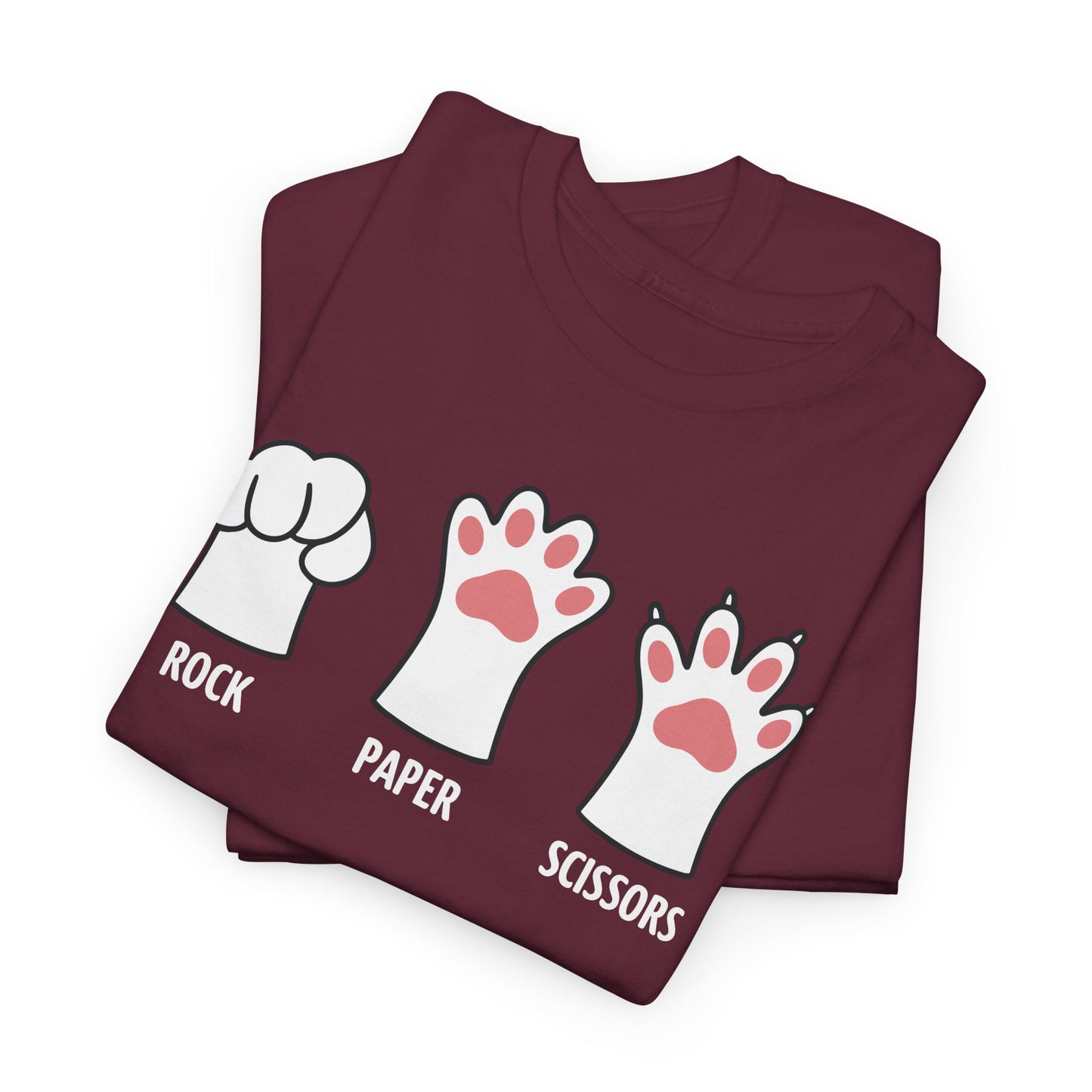 Funny Introvert Cat Animal Rescue Rock Paper Scissors Cute Paw Cat T-Shirt