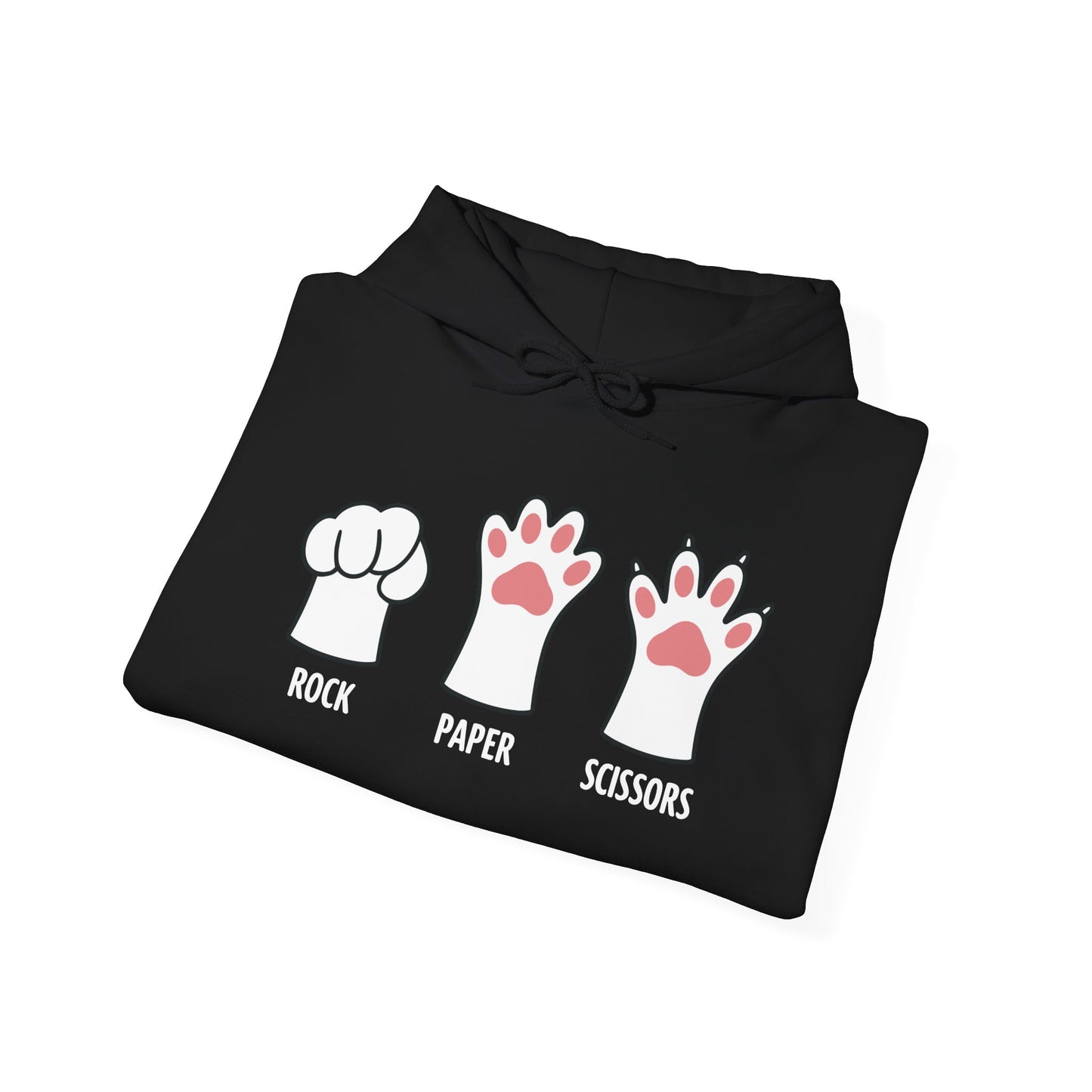 Funny Introvert Cat Animal Rescue Rock Paper Scissors Cute Paw Cat Hoodie