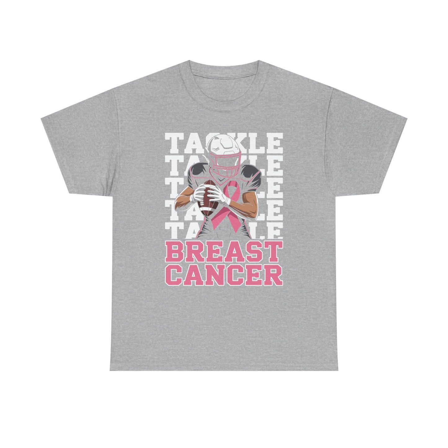 Tackle Football Breast Cancer Awareness Pink Ribbon T-Shirt